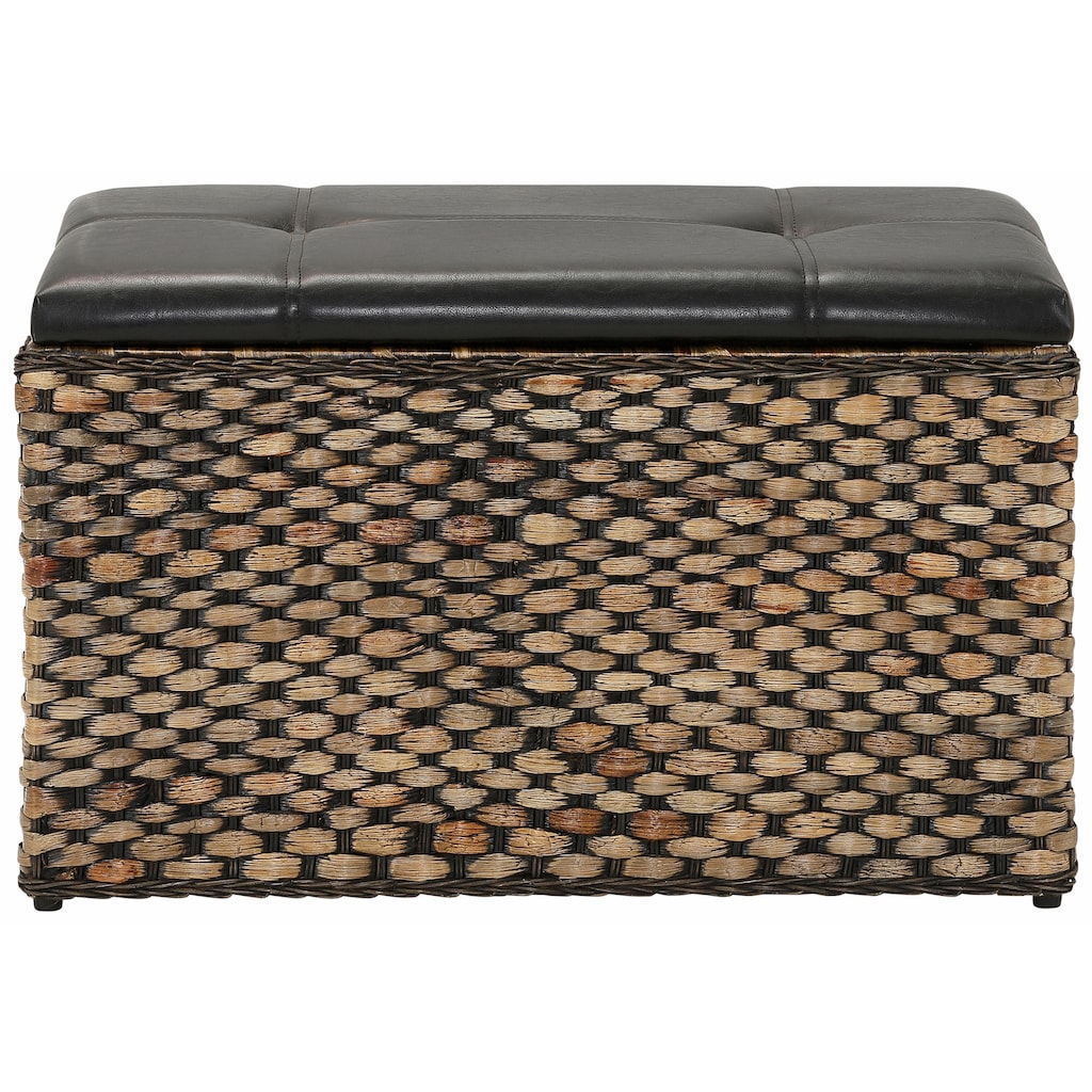 Home affaire Sitztruhe »Wittfield«, aus geflochtenem Rattan, mit Stoffeinsatz im Innenfach, Breite 75 cm