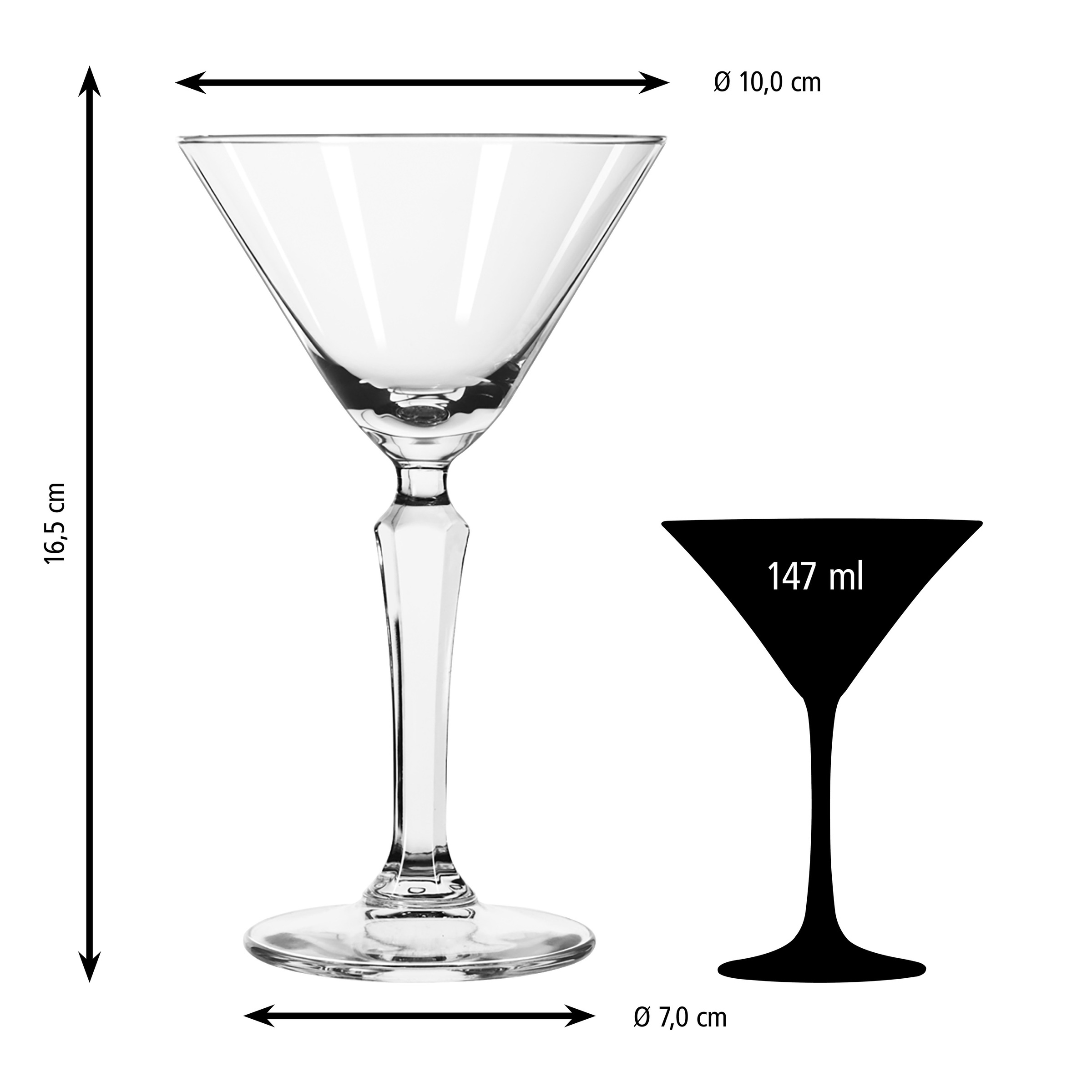 LIBBEY Martiniglas »Libbey Cocktailglas 12er Set -SPEAKEASY-«, (Set, 12 tlg.), 147 ml, hochwertig verarbeitet, im modernen Design