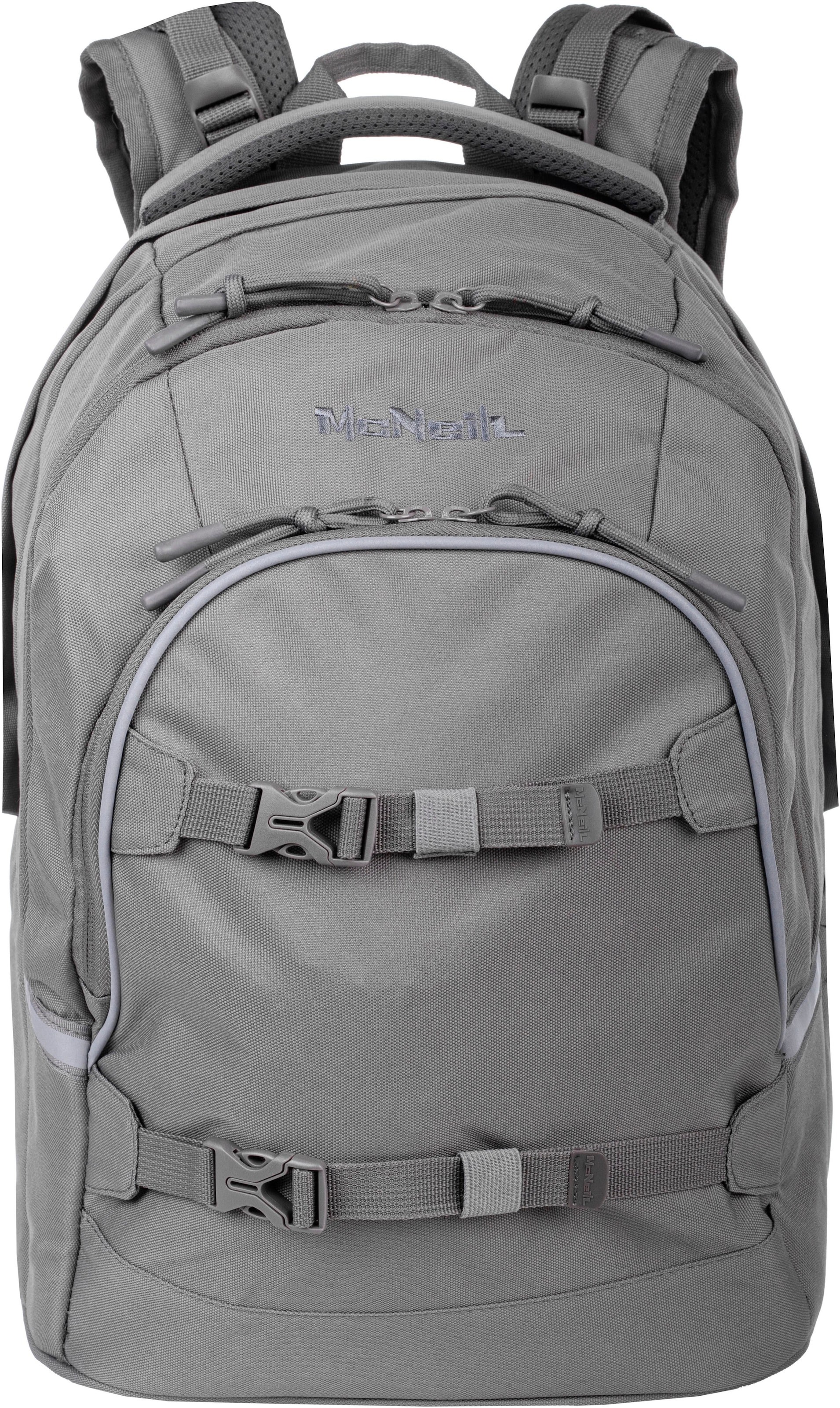 Schulrucksack MCNEILL "Milo", Kinder, Gr. B/H/T: 30cm x 43cm x 23cm, grau, Polyester, Rucksäcke Schulrucksack
