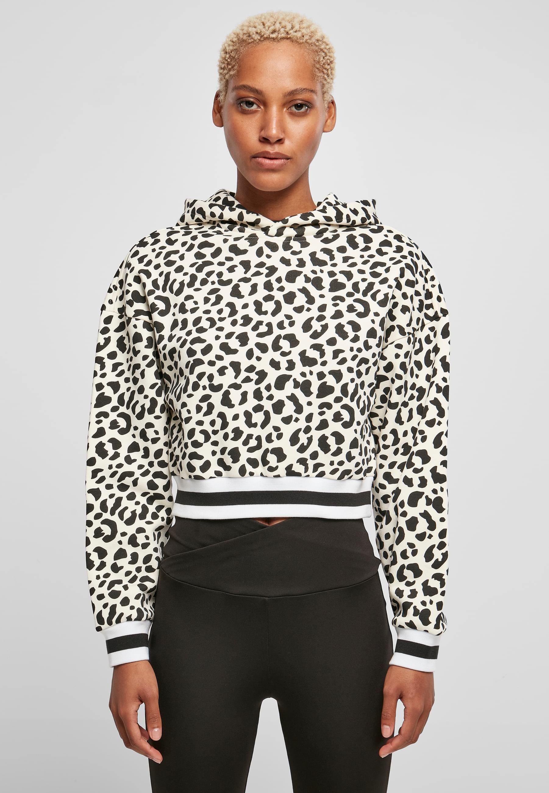 URBAN CLASSICS Kapuzenpullover »Urban Classics Damen Ladies Short AOP College Hoody«, (1 tlg.)