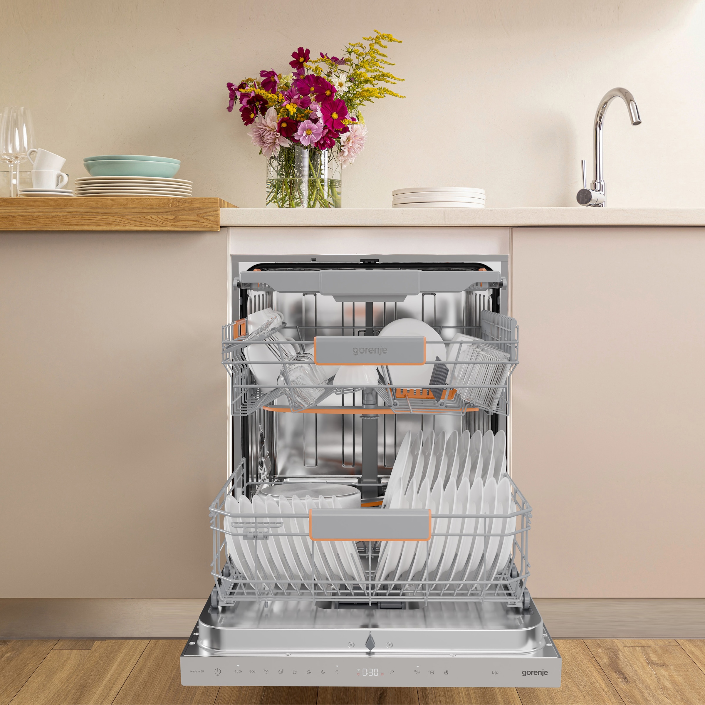 GORENJE Unterbaugeschirrspüler »GU673B65X« 9,5 l 16 Maßgedecke TotalDry - auto. Türöffnung