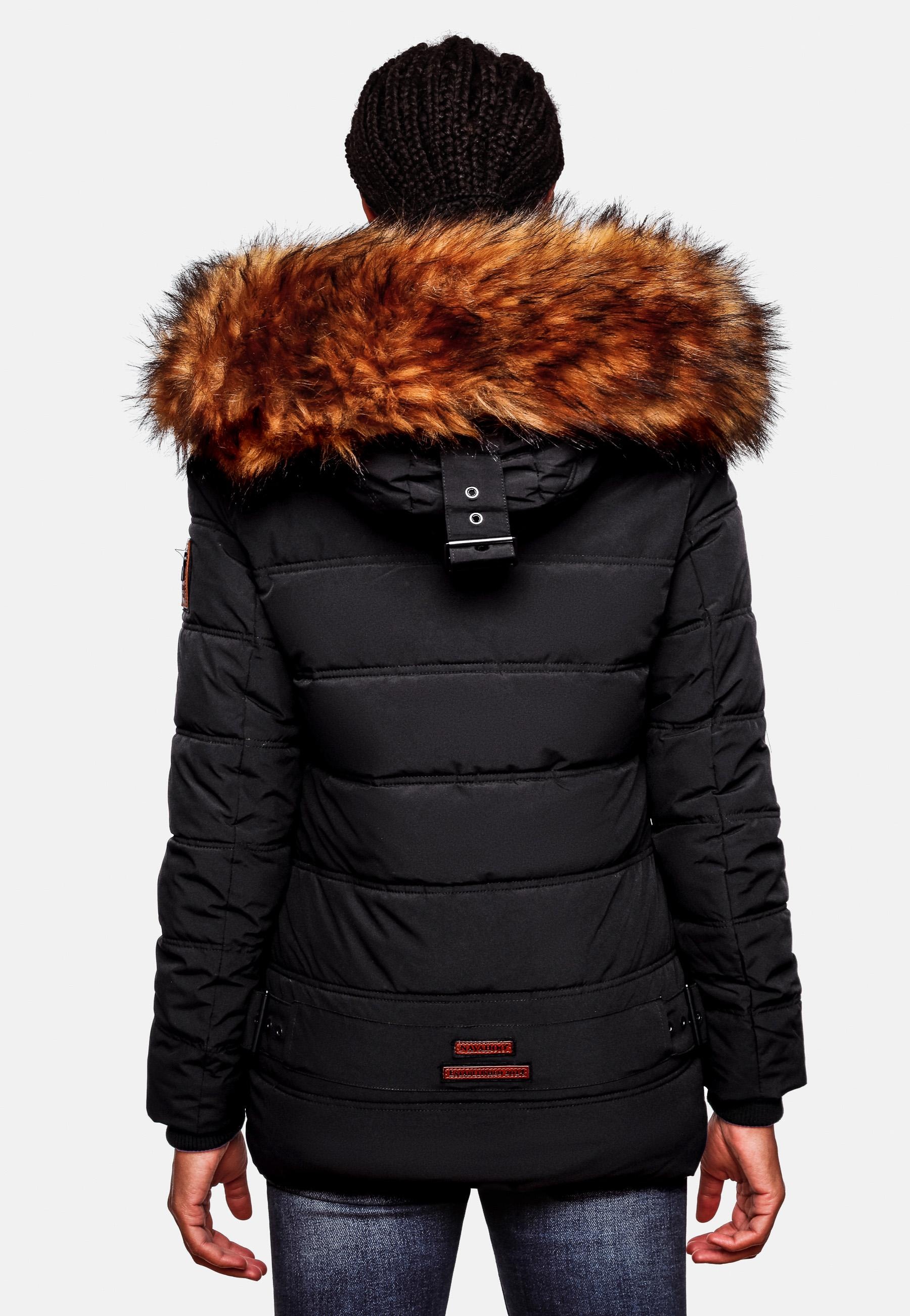 Navahoo Winterjacke »Zoja«, mit Kapuze, stylische Steppjacke mit Kunstpelz Kapuze