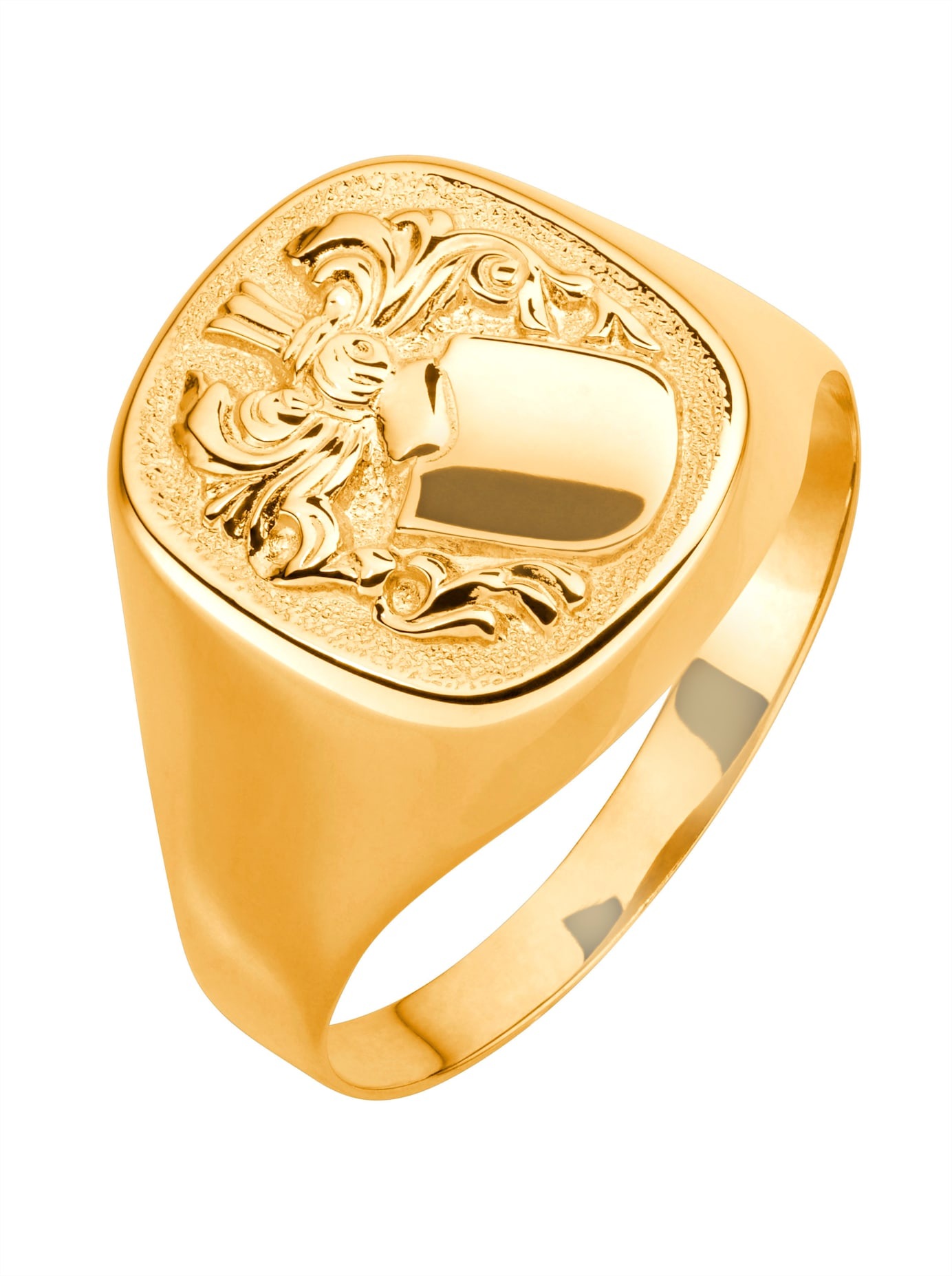 Fingerring Gr. 23, gold (gelbgold 375), Fingerringe, Herren, 23, Gold Metall, Gold, Metall, Fingerring