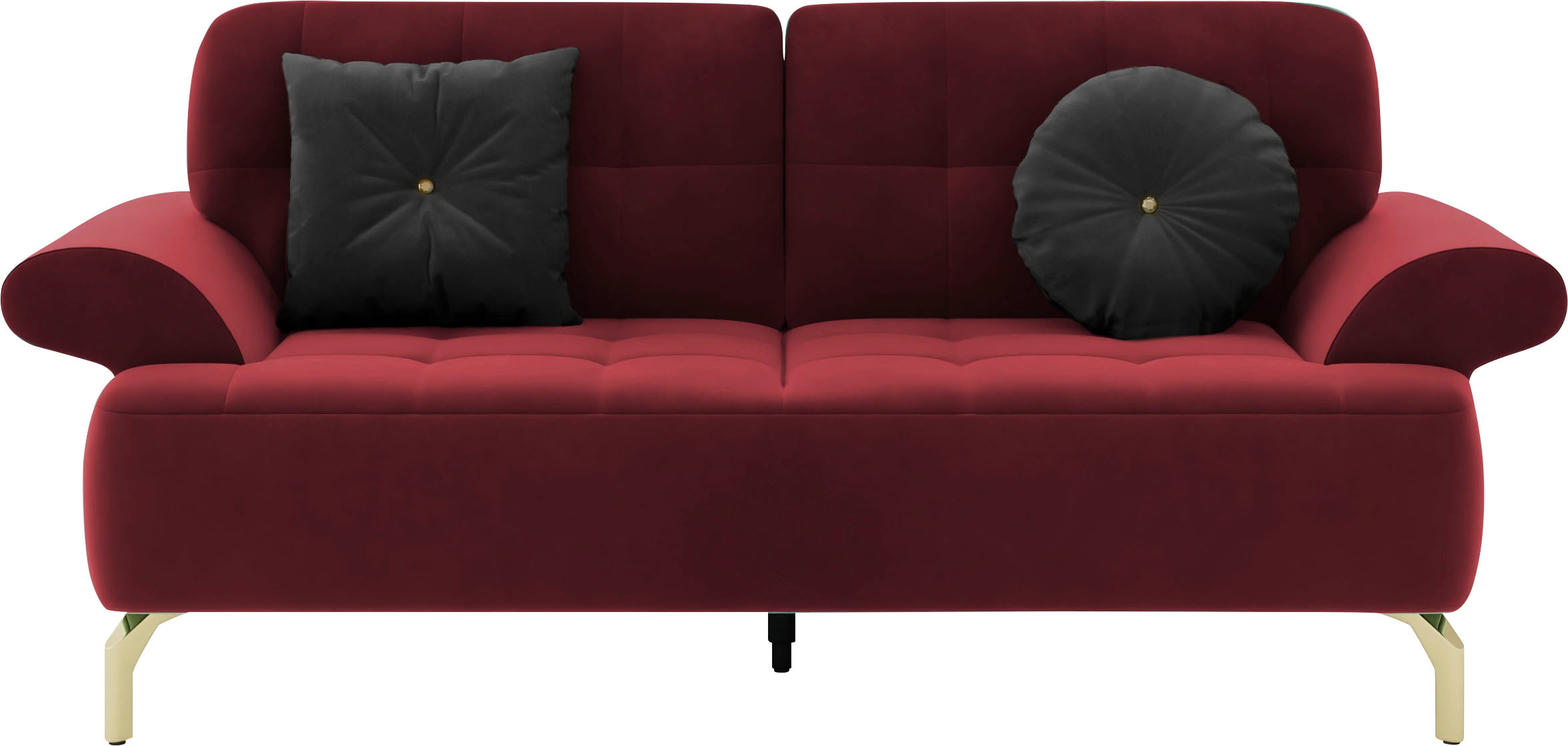sit&more 2-Sitzer »Orient 1«, inkl. 2 Zierkissen mit Strass-Stein, goldfarbene Metallfüße