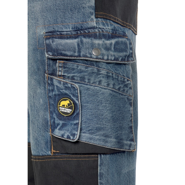 Northern Country Arbeitshose »Multipocket Jeans«, (aus 100% Baumwolle,  robuster Jeansstoff, comfort fit), mit dehnbarem Bund, 9 praktischen Taschen,  Knieverstärkung aus Cordura auf Rechnung | BAUR