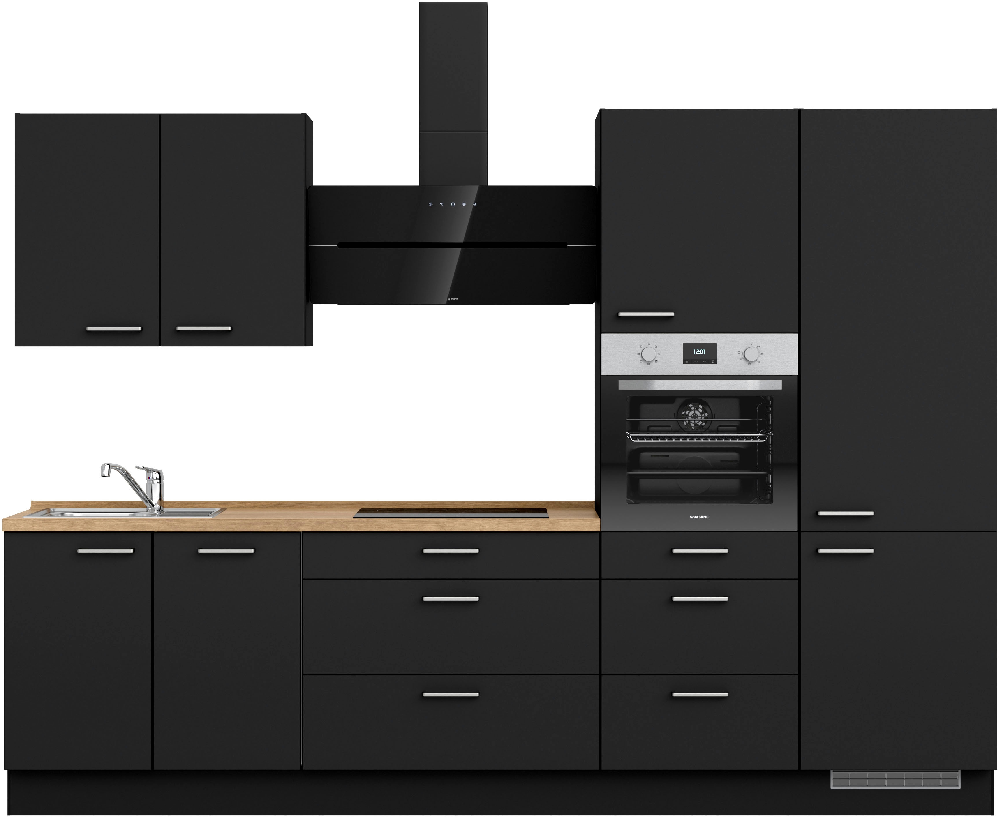 nobilia Küchenzeile ""Touch II", NEU: individuell anpassbar mit gratis Profi-Beratung" vormontiert, Breite 300 cm, Ausrichtung wählbar, wahlw. mit E-Geräten