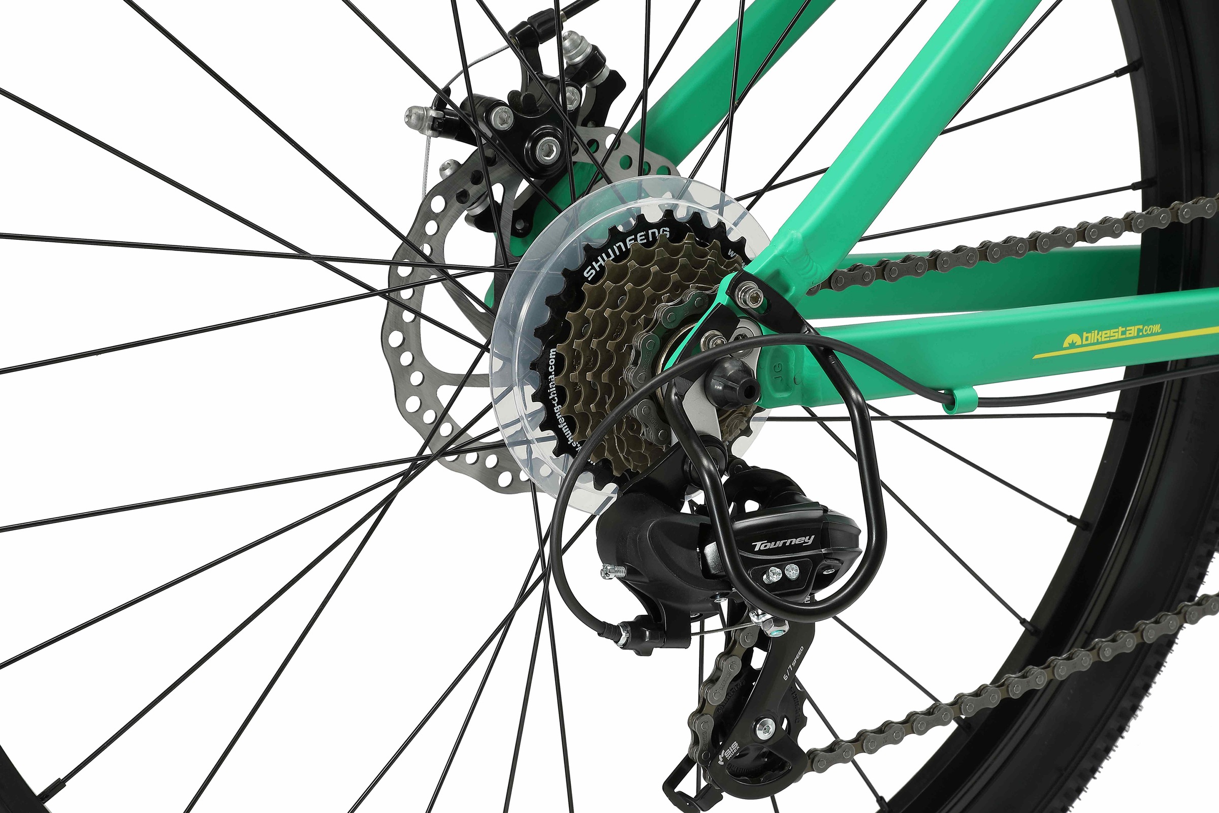 Bikestar Mountainbike, 21 Gang, Shimano, RD-TY300 Schaltwerk, Kettenschaltung, für Damen und Herren, Kettenschaltung