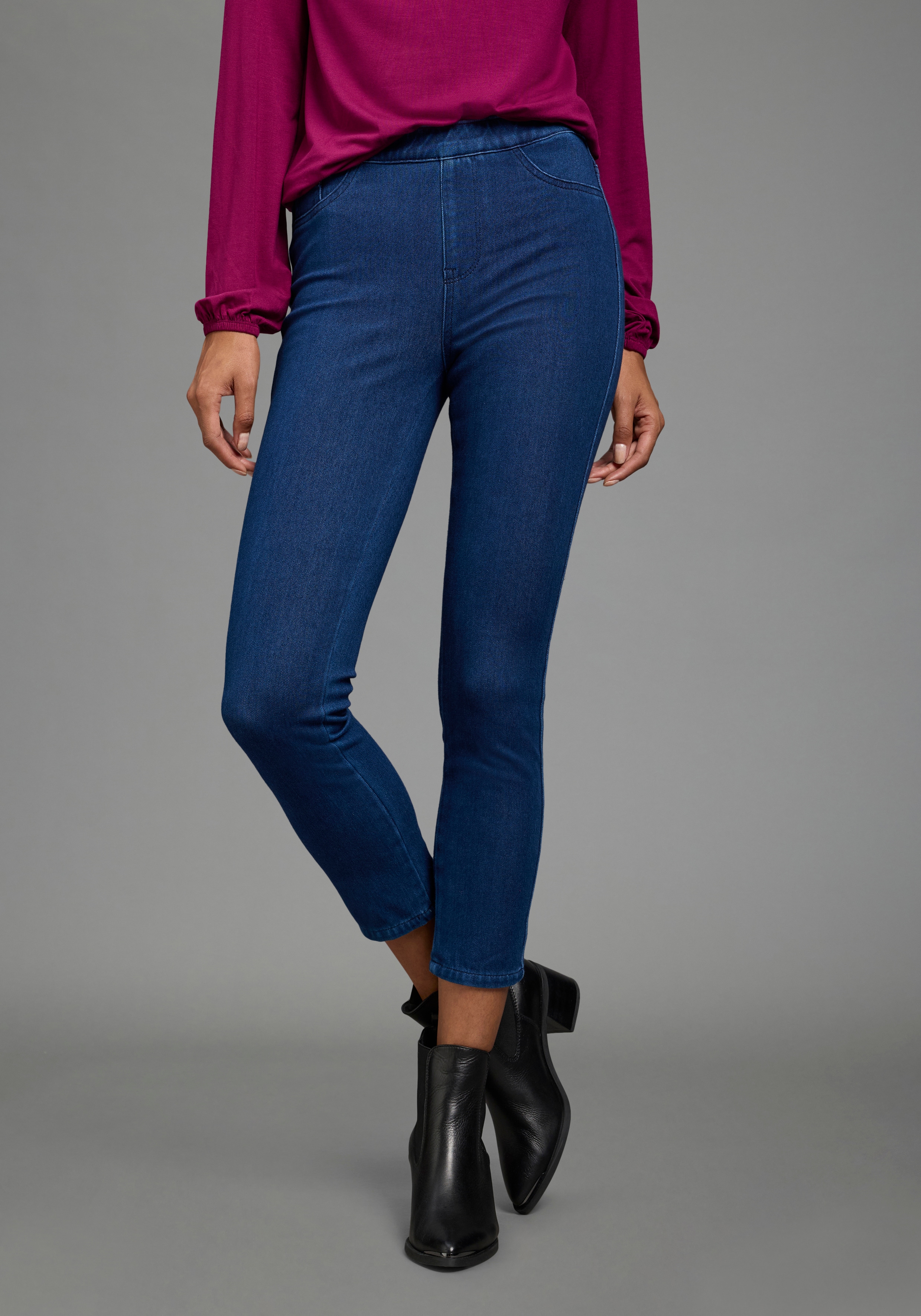 Arizona "im 4 Way Stretch, Quer- und Längselastisch, 7/8" extra-enger Skinny-Fit, normale Leibhöhe, 7/8-Länge