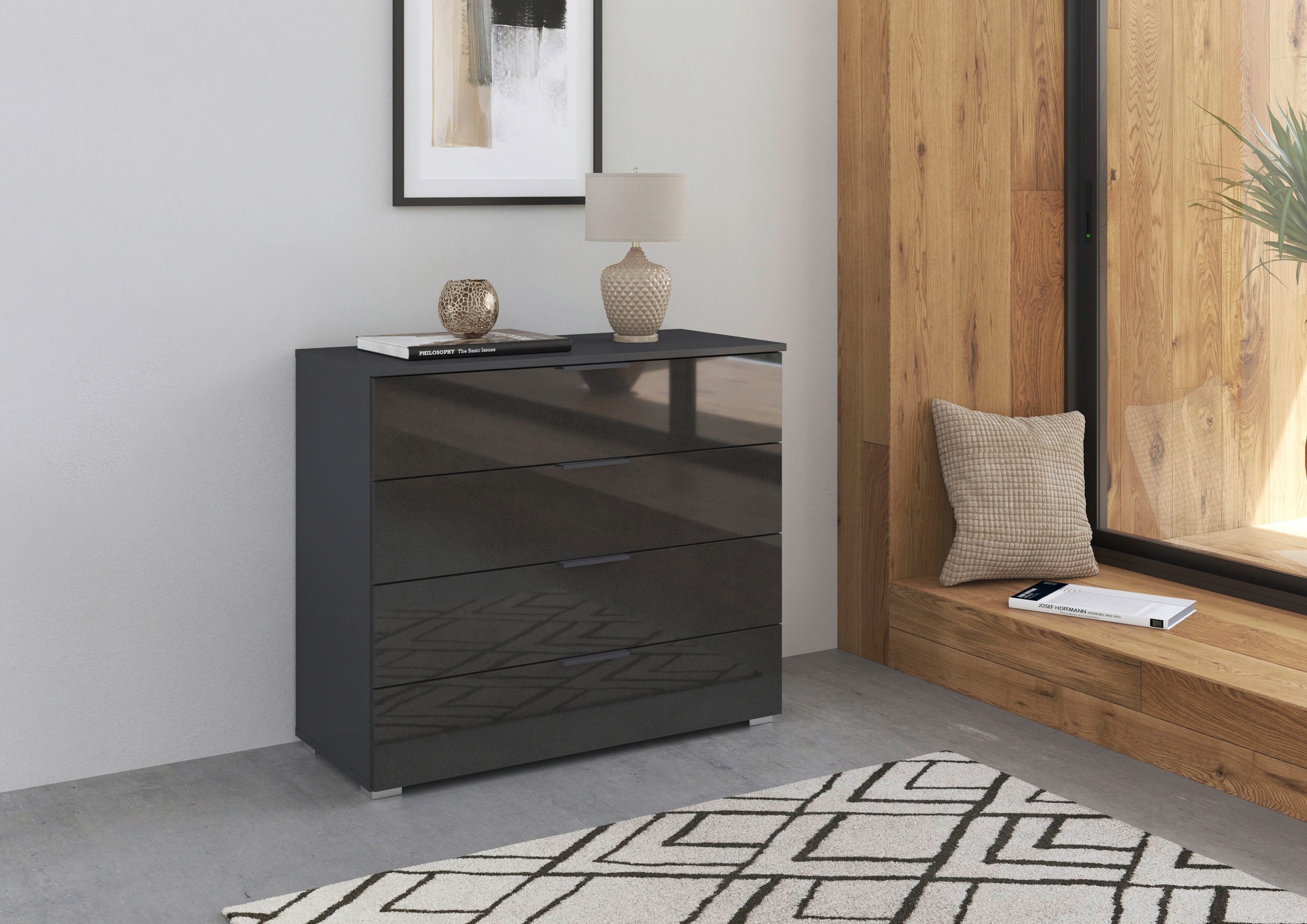 OTTO home "Sideboard Schubladenkommode AGORDO mit Dekor- oder Hochglanzfron günstig online kaufen