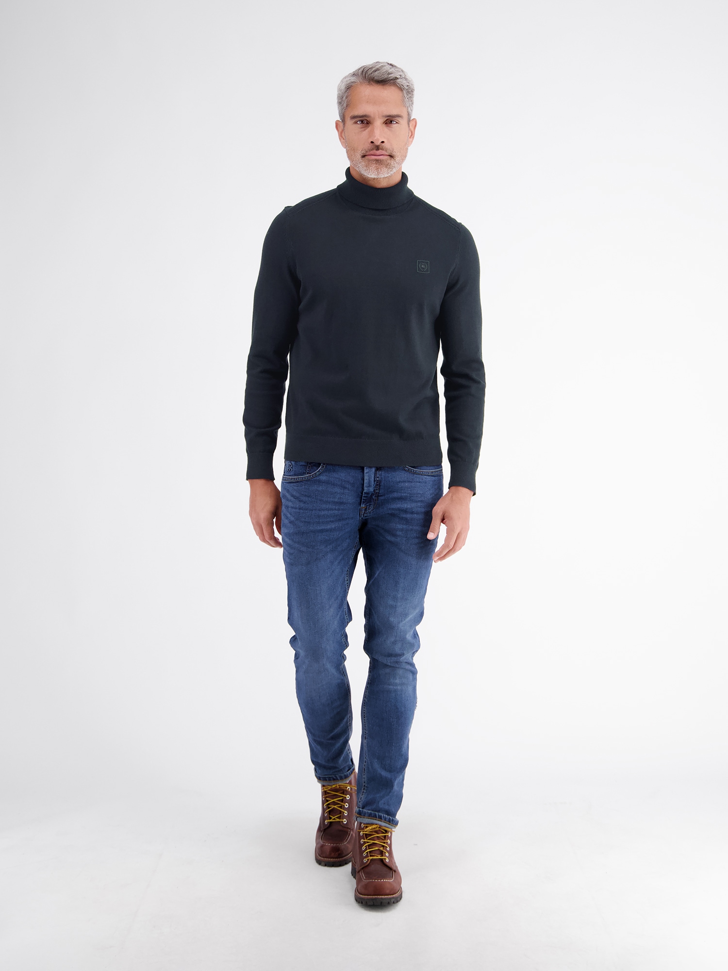 LERROS Rollkragenpullover »Eleganter Strickpullover mit Rollkragen aus reiner Baumwolle«