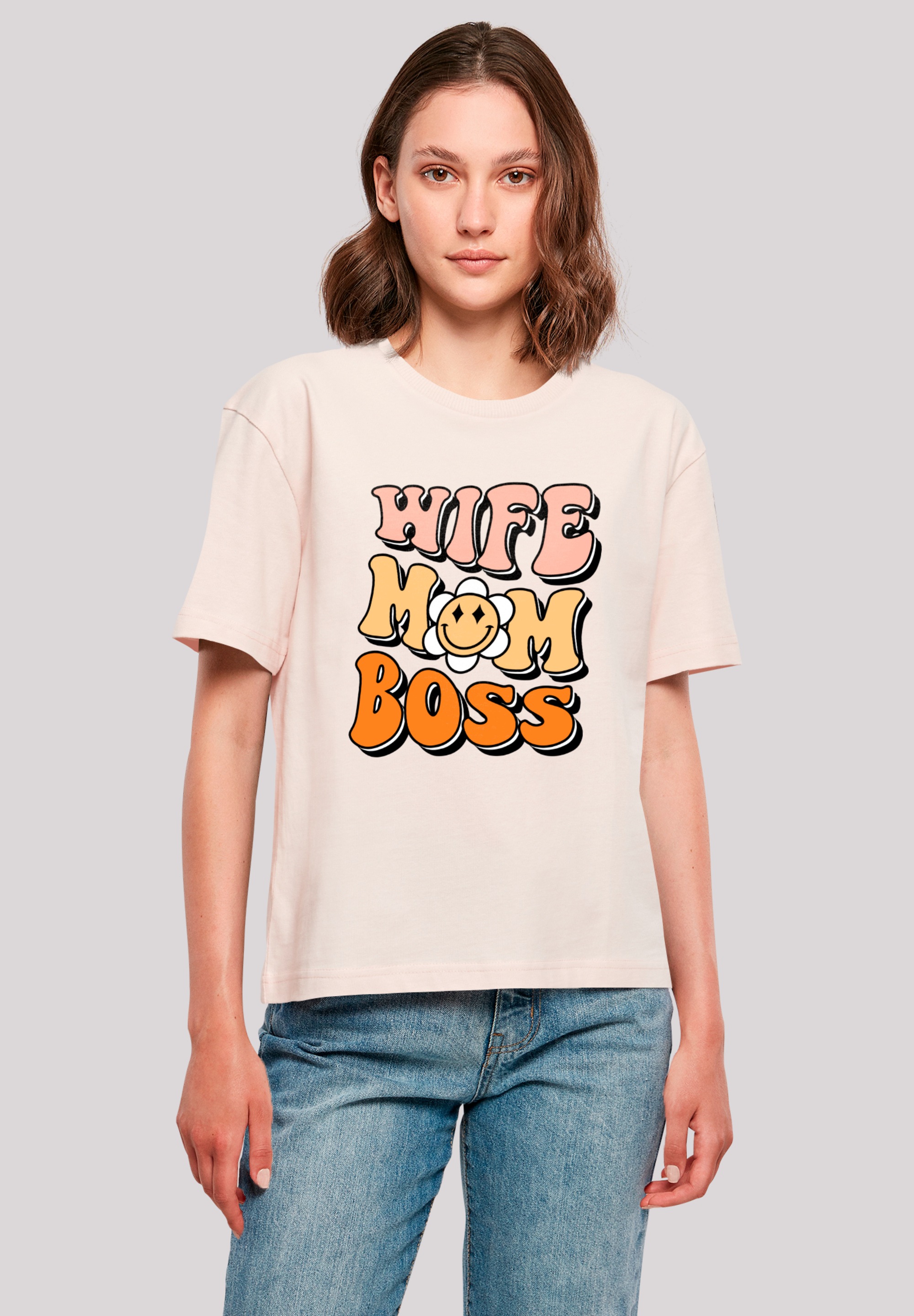 F4NT4STIC T-Shirt »Wife Mom Boss Empowering Message«, Premium Qualität