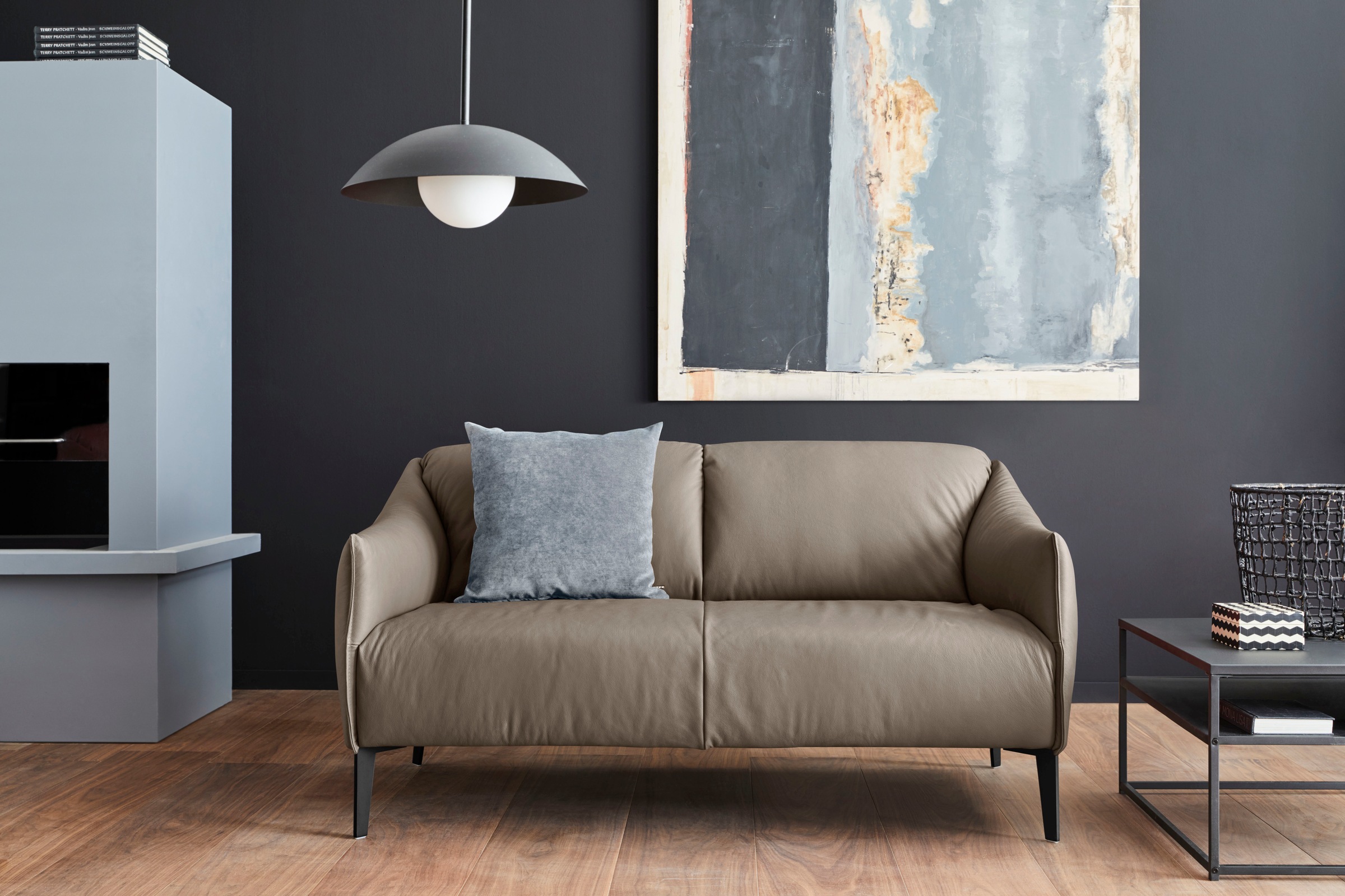 W.SCHILLIG 2-Sitzer "sally" mit Metall-Winkelfüßen in Schwarz pulverbeschic günstig online kaufen