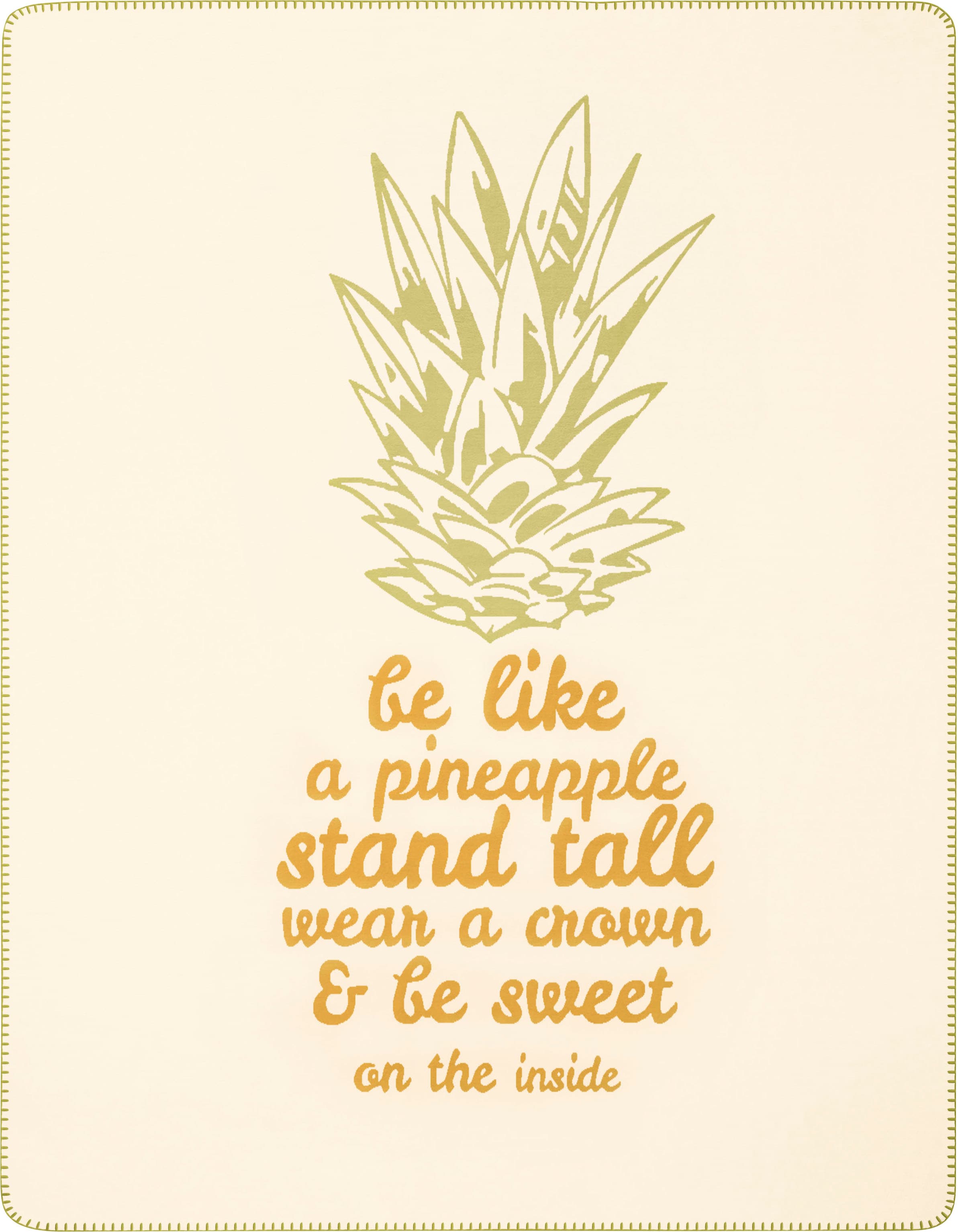 Biederlack Kinderdecke "Pineapple", mit Schriftzug und Motiv, Kuscheldecke