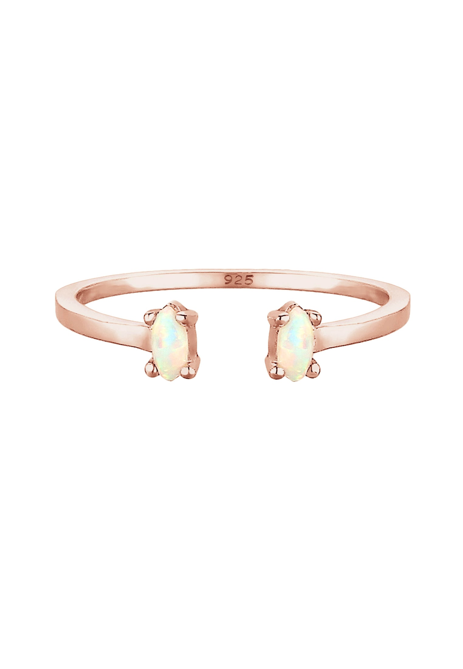 Elli Fingerring »mit Opal Oval Offen Verstellbar 925 Silber«