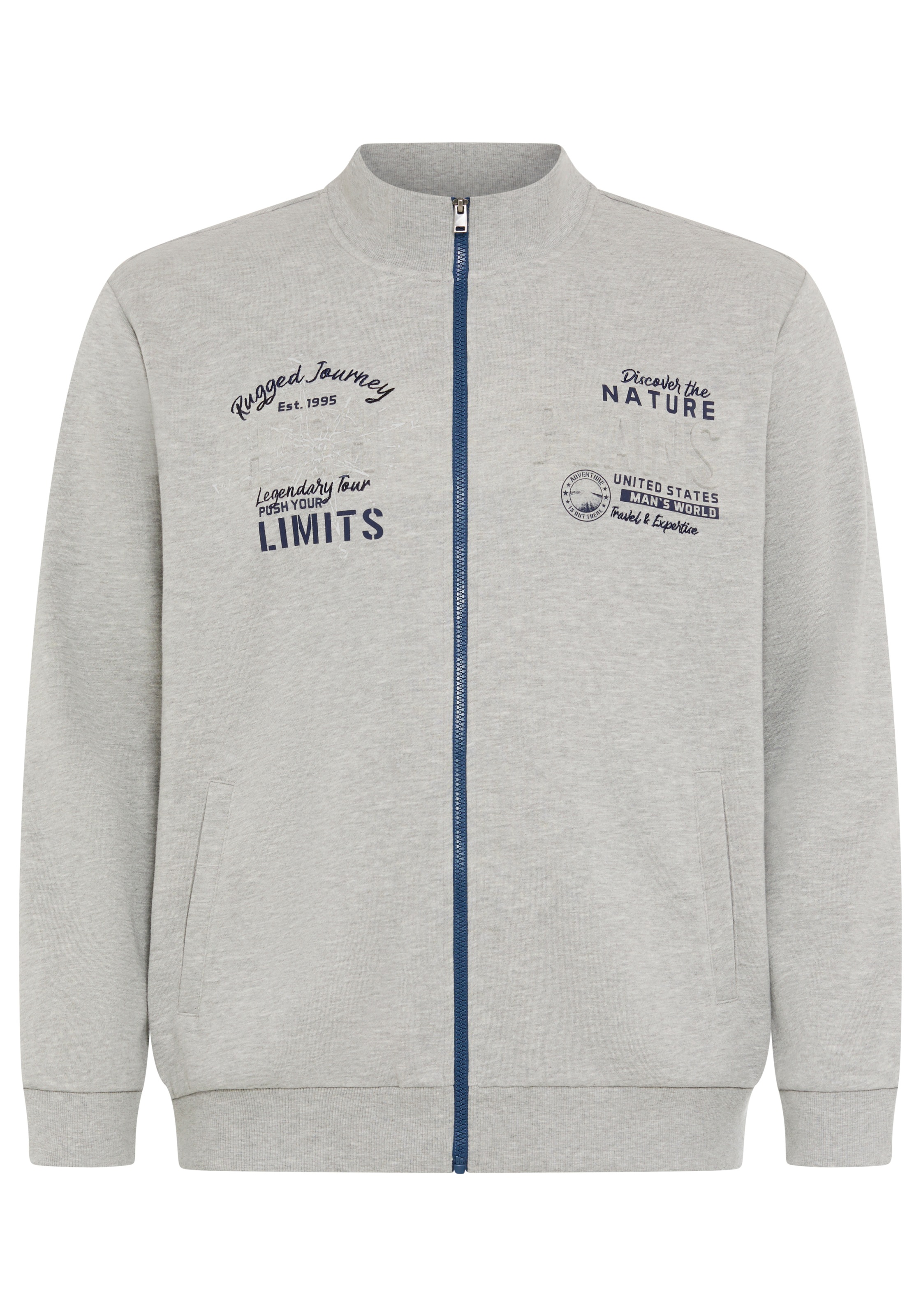 Mans World Plus Sweatjacke aus angerauter Sweatware, Regular Fit, Langarm-D günstig online kaufen