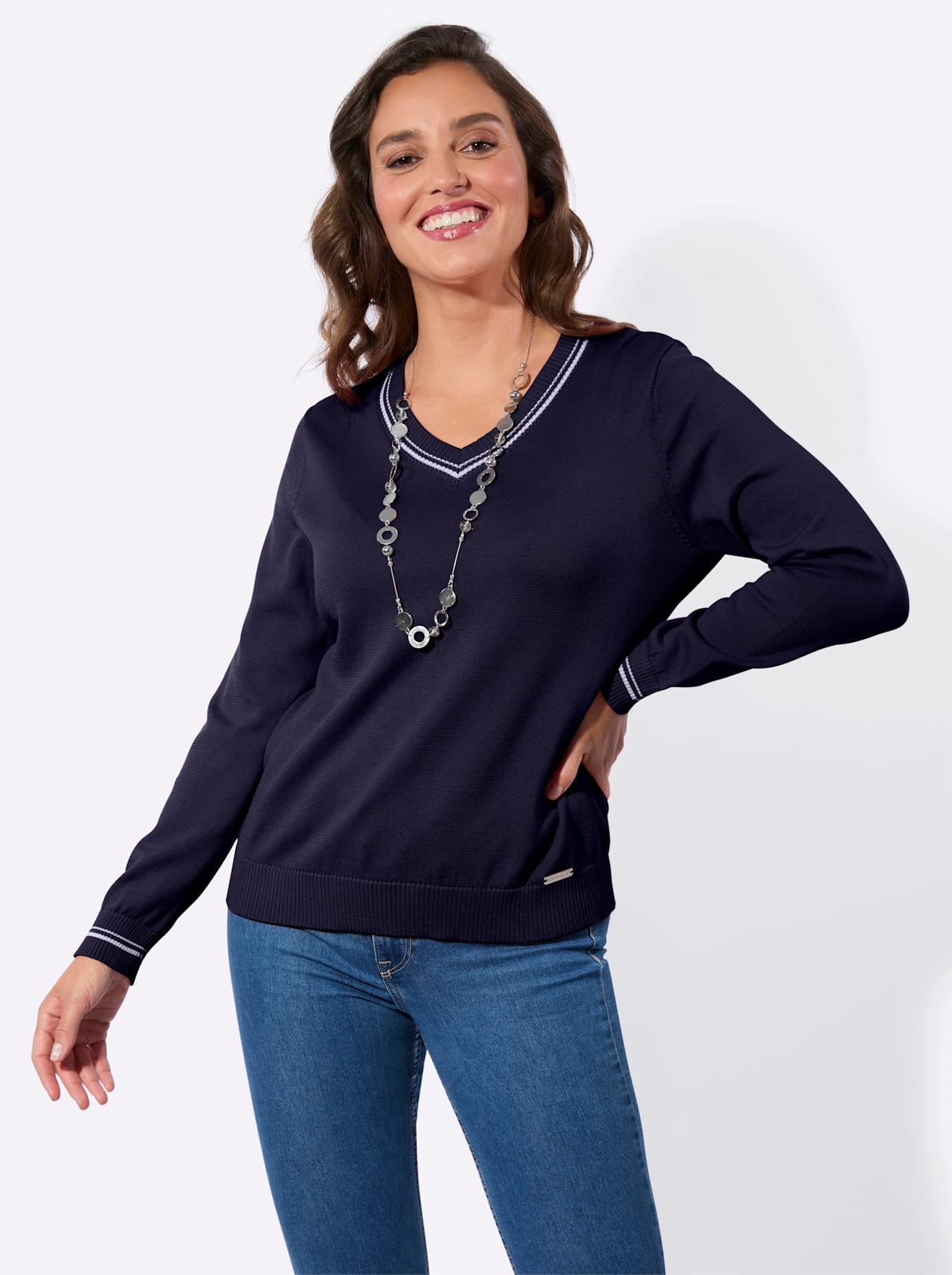 Casual Looks V-Ausschnitt-Pullover "V-Pullover" günstig online kaufen