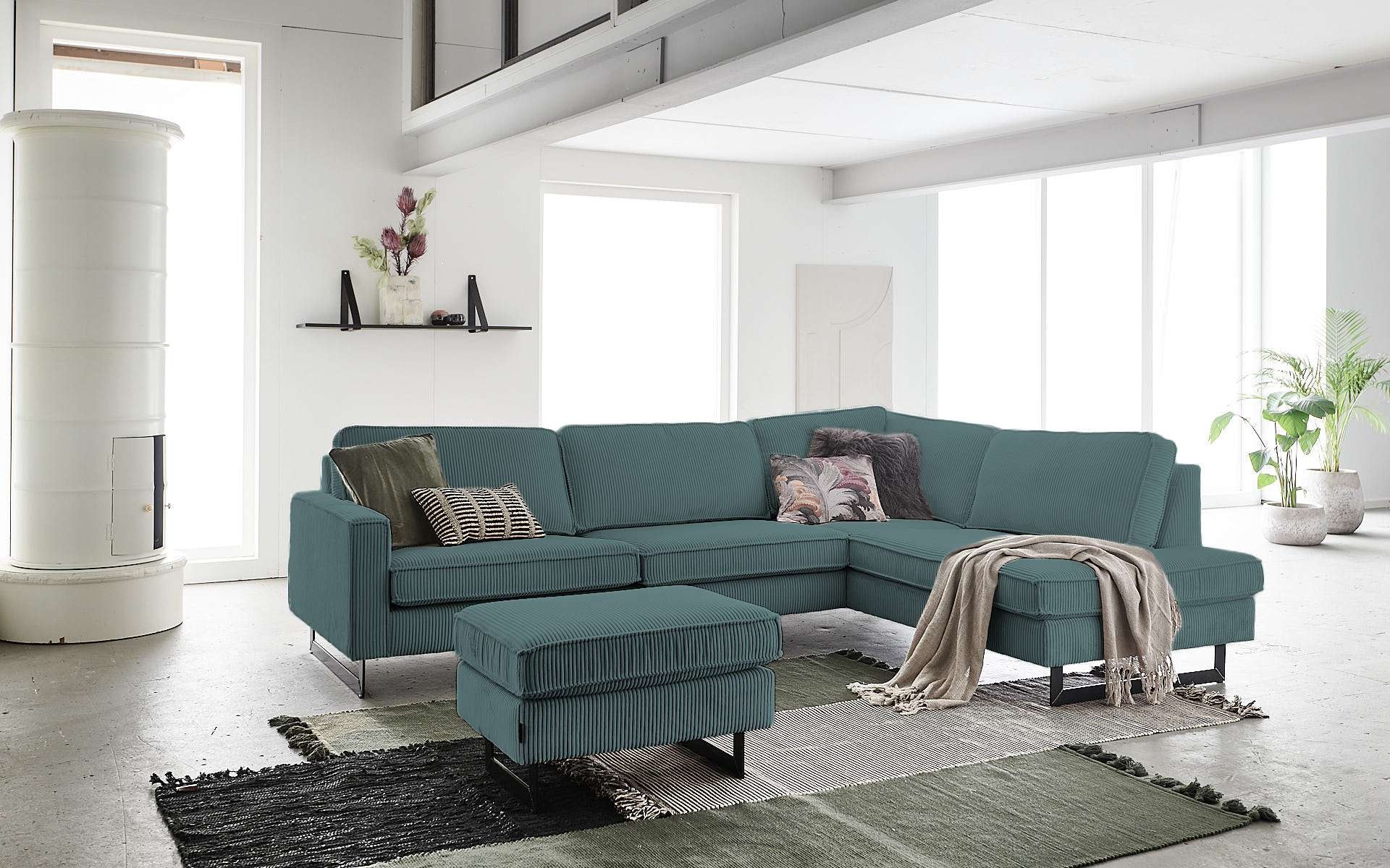 Ecksofa »Pinto, 290 cm, Ottomane links / rechts«, Cord, Feincord, Luxus-Microfaser...