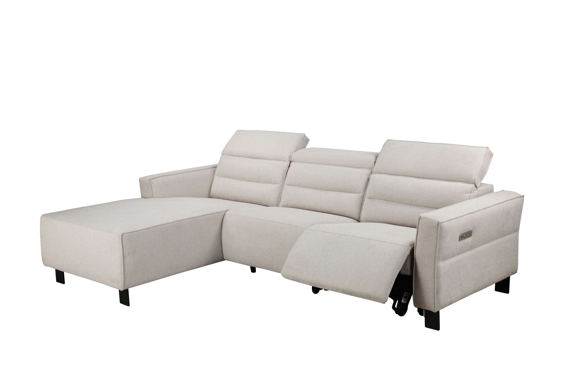 Places of Style Ecksofa »Carpari, L-Form, 263 cm, manuelle o. elektrische Relaxfunktion,«, USB A/C und Kopfteilverstellung