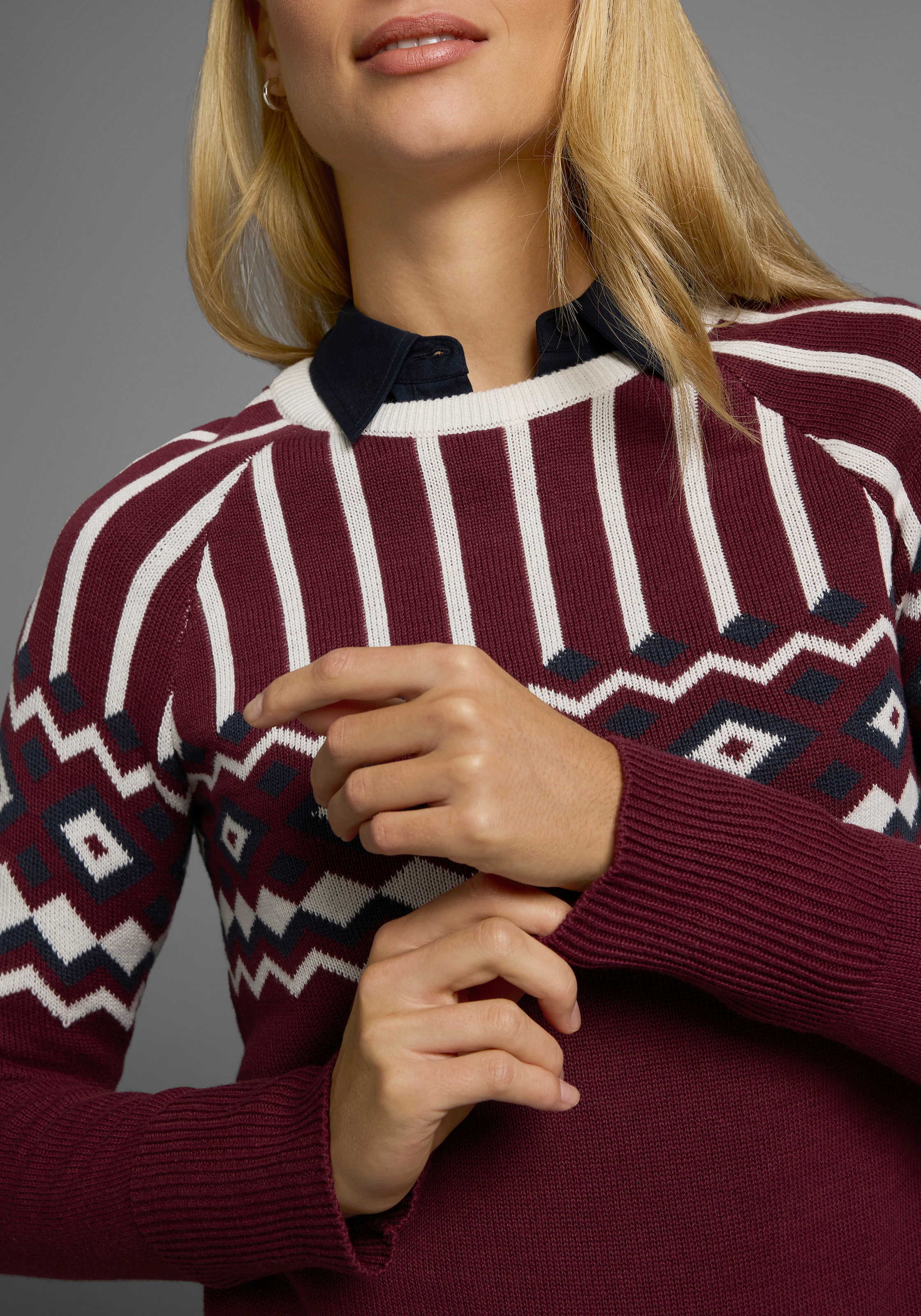 AJC Jacquardpullover, mit Norwegermuster in verschiedenen Farbvarianten