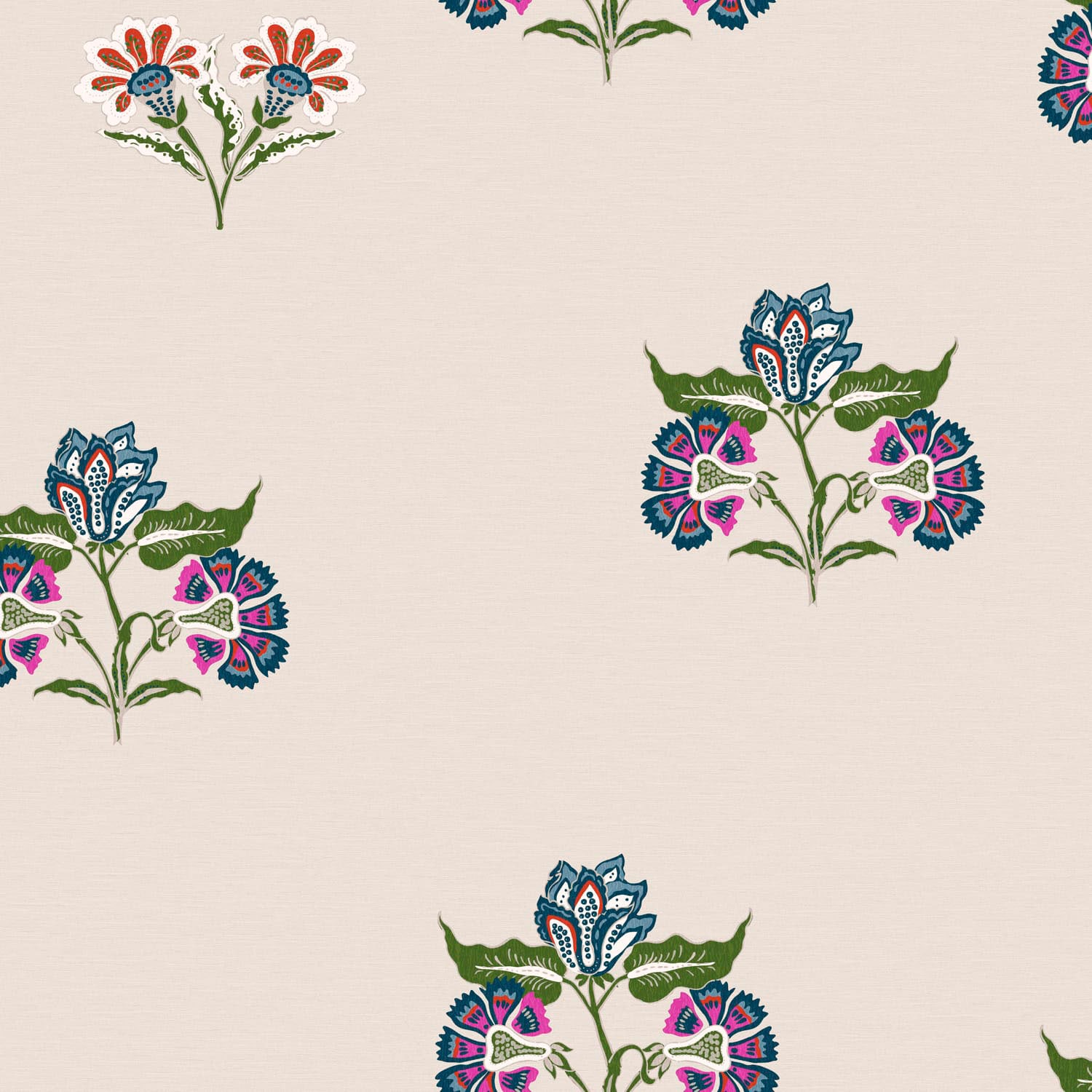 Joules Vliestapete »Indienne Block Print Dawn Grey«, floral, floral