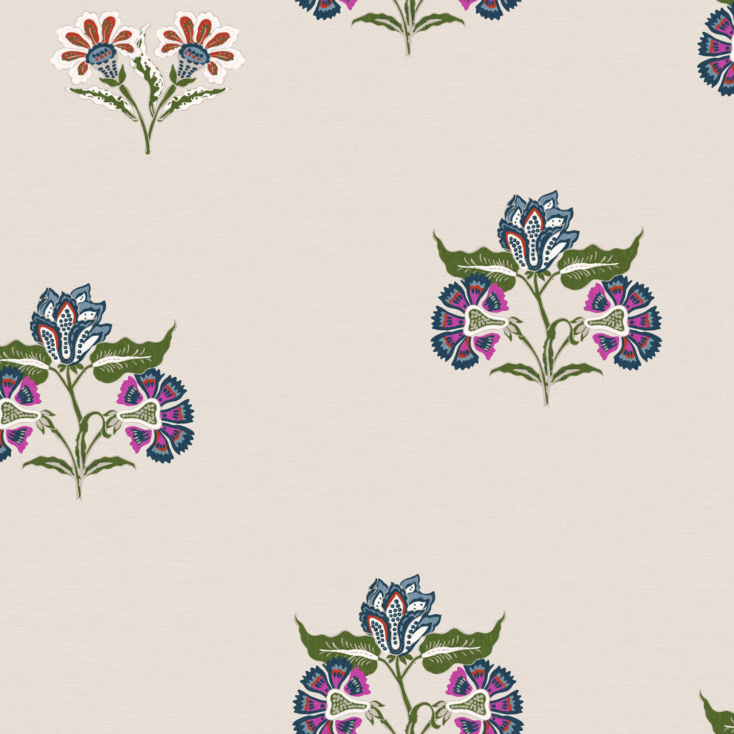 Thumbnail - Joules Vliestapete "Indienne Block Print Dawn Grey", floral, floral