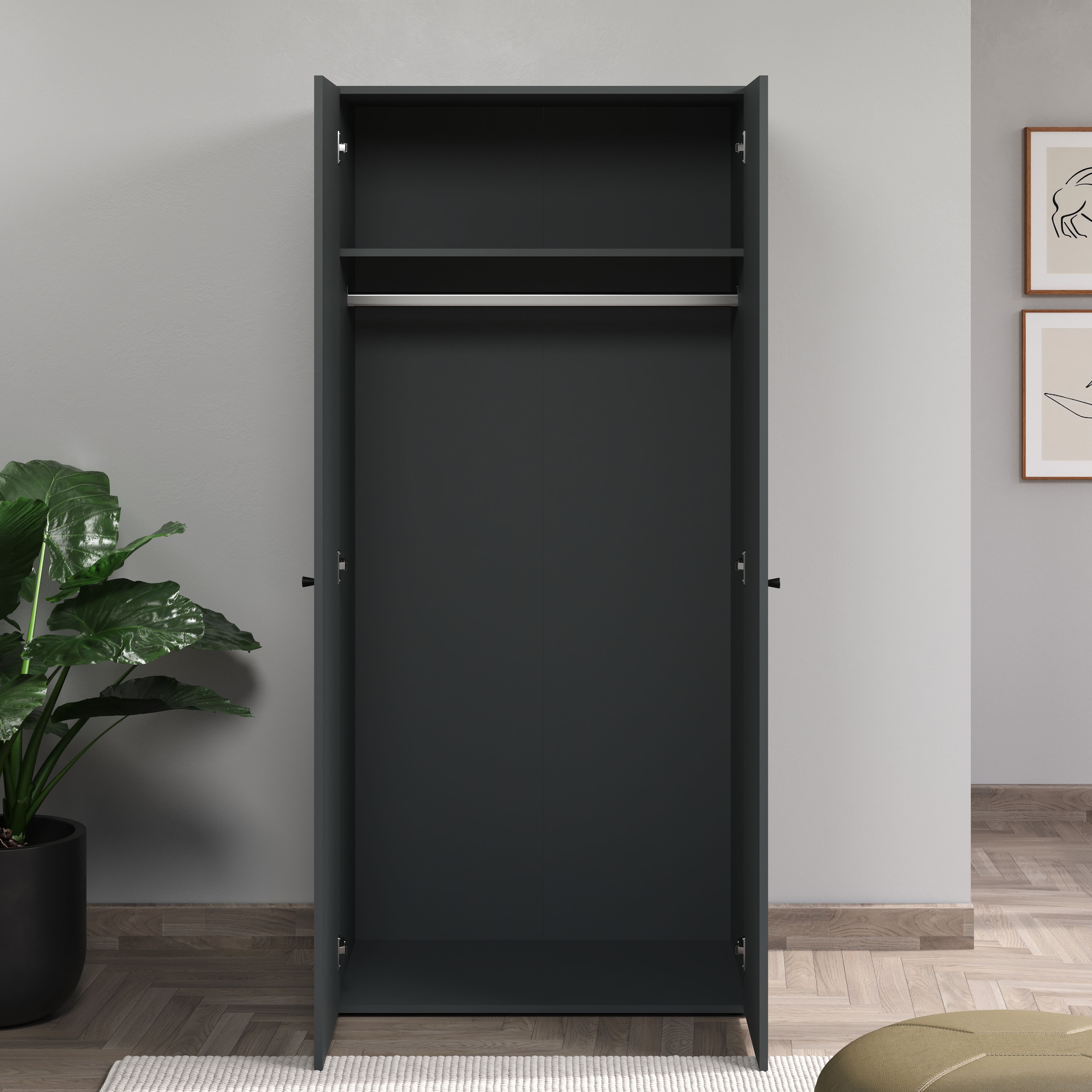 INOSIGN Kleiderschrank »Jersey Schlafzimmerschrank Garderobe Bestseller Schrank«, Drehtürenschrank mit modernen Griffen