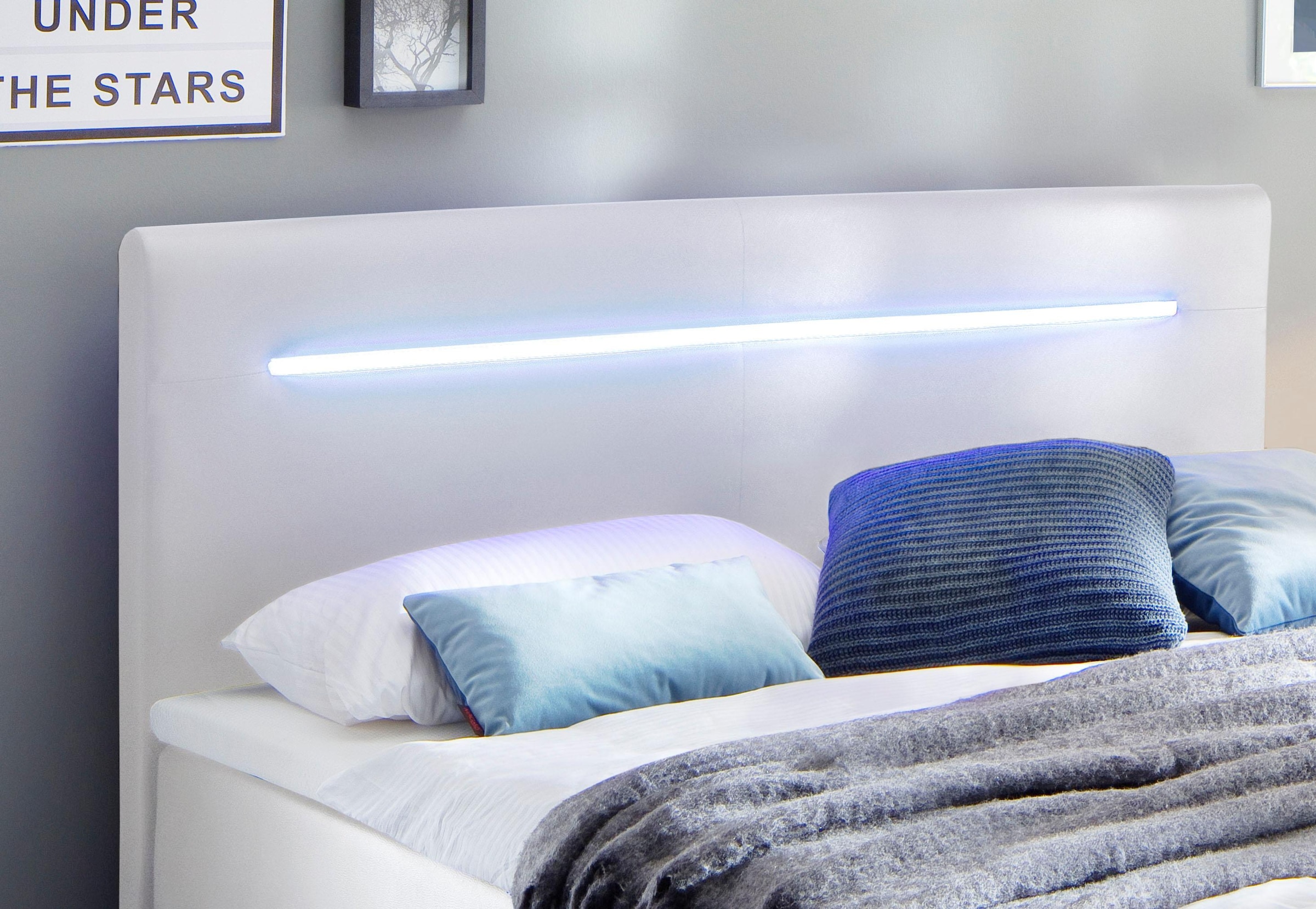 meise.möbel Boxspringbett »Lights«, mit LED Beleuchtung, wahlweise mit Bettkasten