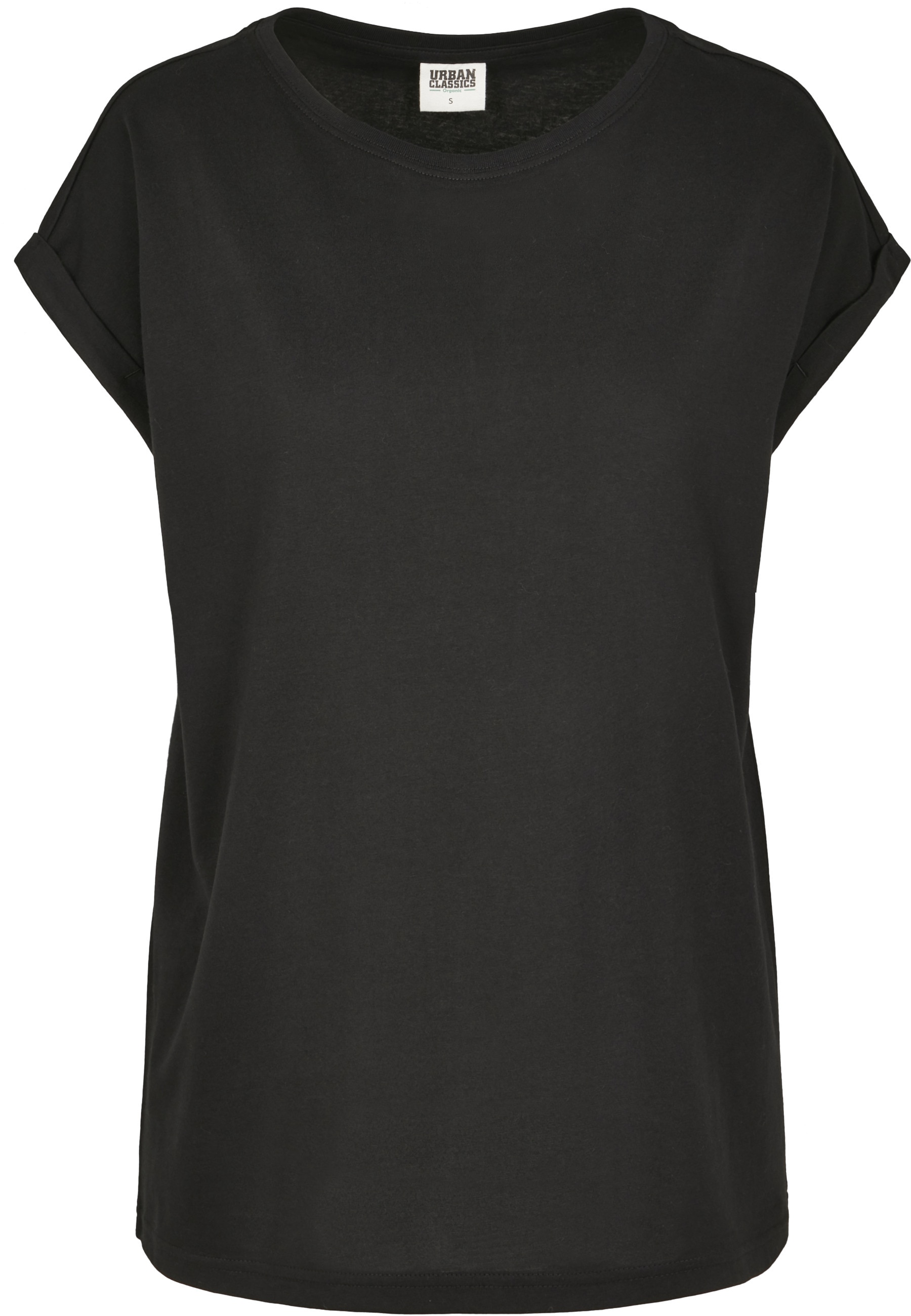 URBAN CLASSICS Kurzarmshirt "Urban Classics Damen Ladies Organic Extended Shoulder Tee" 1 Stk.