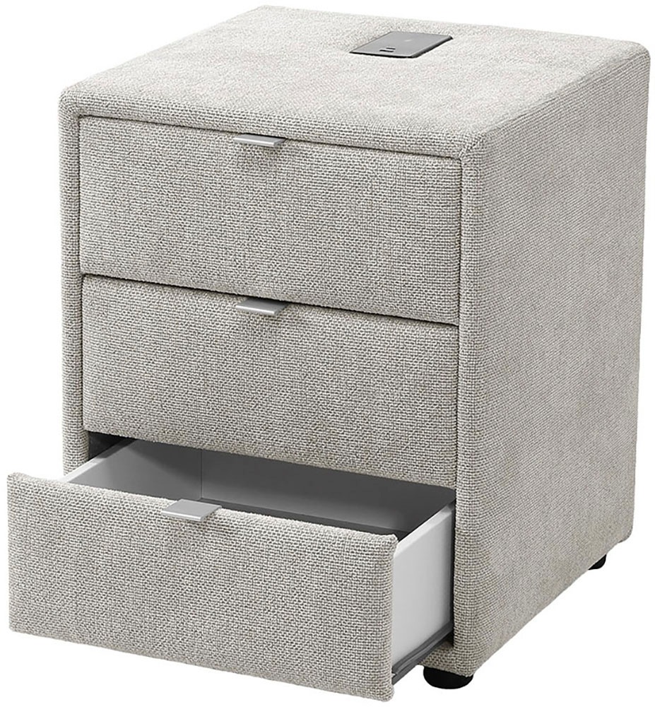 Jockenhöfer Gruppe Nachtkonsole "Lissy mit 3 Schubladen" mit induktiver Lad günstig online kaufen