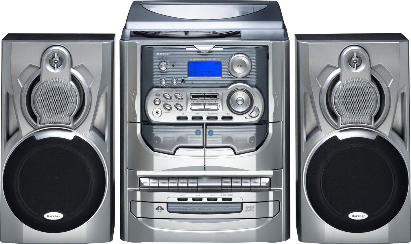 Karcher Stereoanlage »KA 5300«, (FM-Tuner mit RDS), Schallplattenspieler, Radio, Lautsprechersystem, Senderspeicher