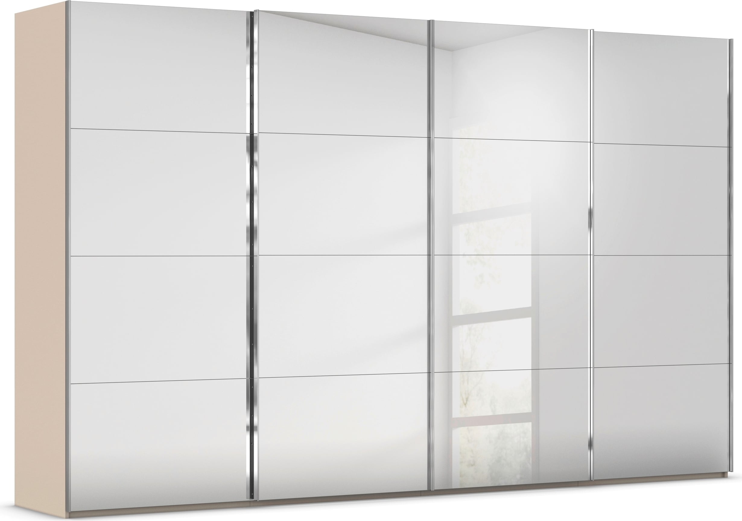 rauch "Kleiderschrank Schrank Garderobe Schlafzimmerschrank SCALE-FYRA" edle viergeteilte Türen, Spiegelfront und viele Farben MADE IN GERMANY