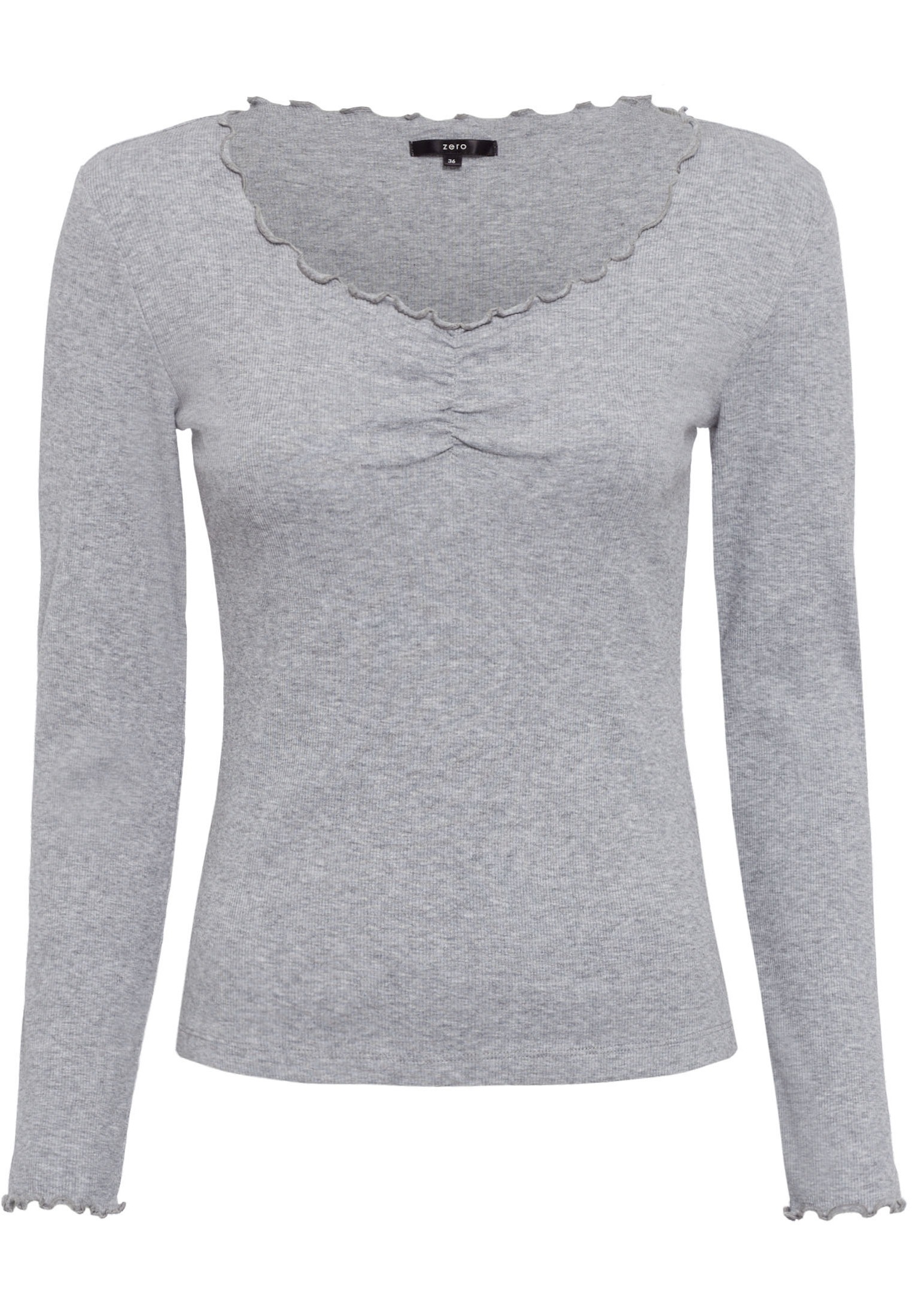 Zero Kurzarmshirt »zero Shirt V-Ausschnitt mit Raffung«, (1 tlg.), drapiert /gerafft