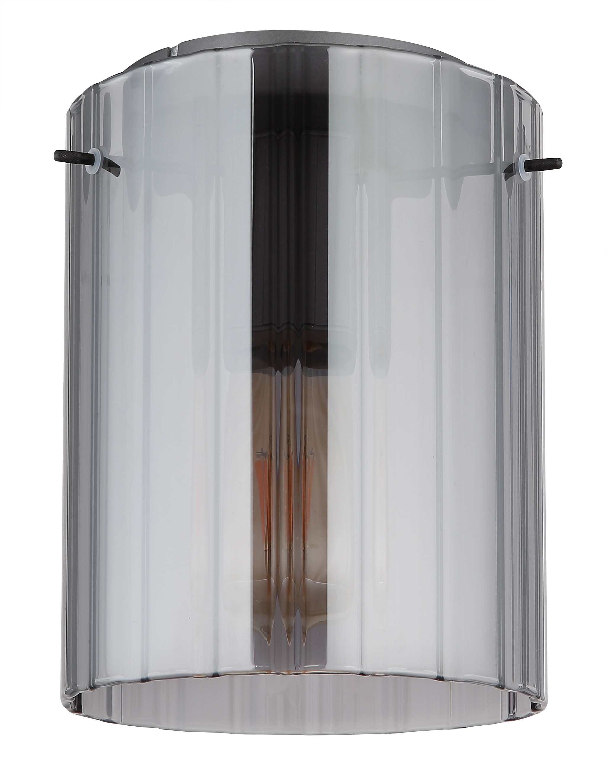 GLOBO LIGHTING Deckenleuchte »TULIVAR«, Leuchtmittel E27 | ohne Leuchtmittel, Deckenlampe/Glas rauchfarben/Rillen/Flur/Wohnzimmer