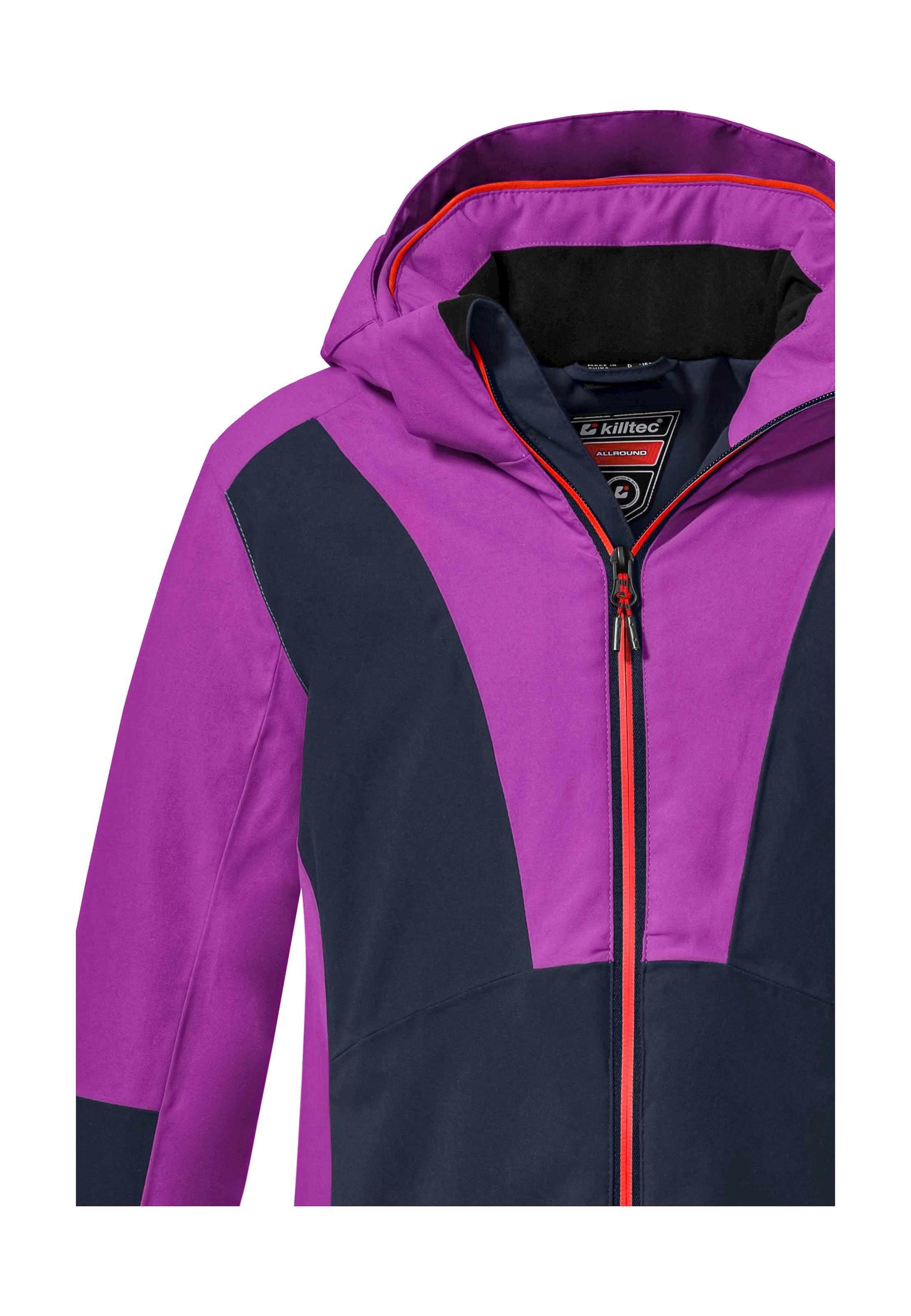 Killtec Skijacke »KSW 155 GRLS SKI JCKT«, Wasserdichte, atmungsaktive Funktionsjacke mit verstellbarer Kapuze