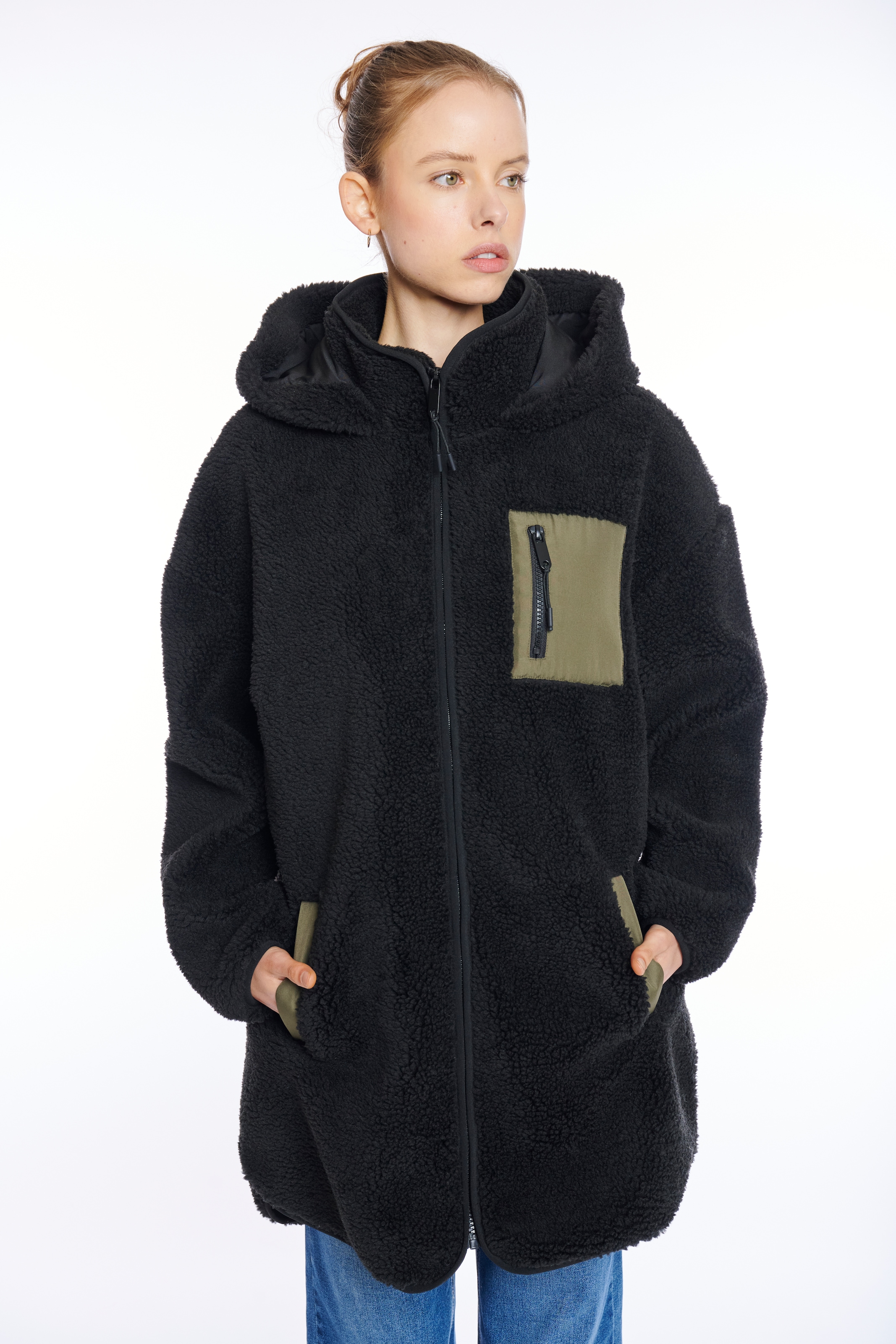 HaILY’S Kapuzenplüschjacke "LS P JK Te44ddy" mit Kapuze abgerundeter Saum, günstig online kaufen