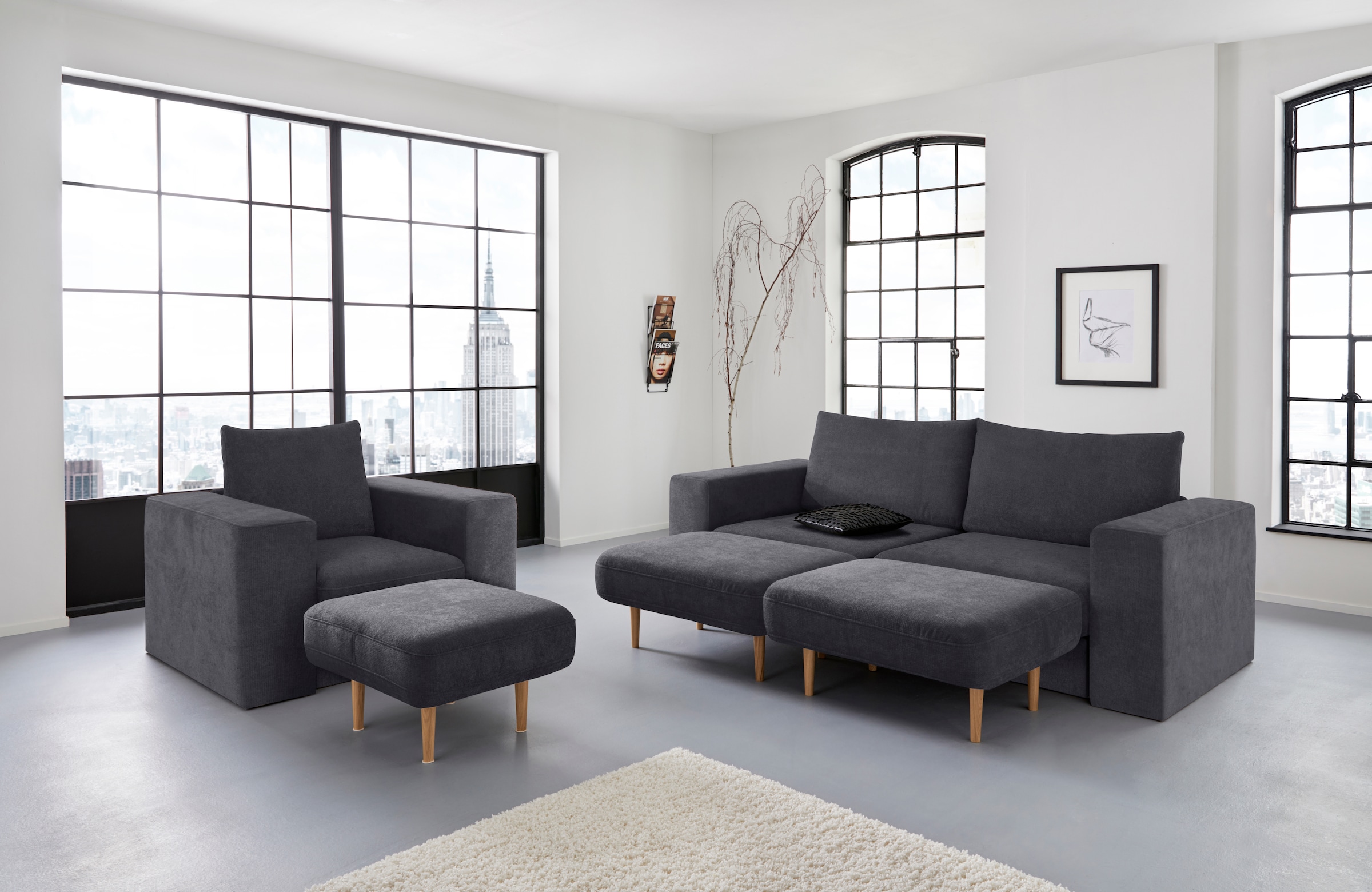 LOOKS by Wolfgang Joop Sessel »Looksv« Verwandlungssessel: aus Sessel wird Sessel mit Hocker