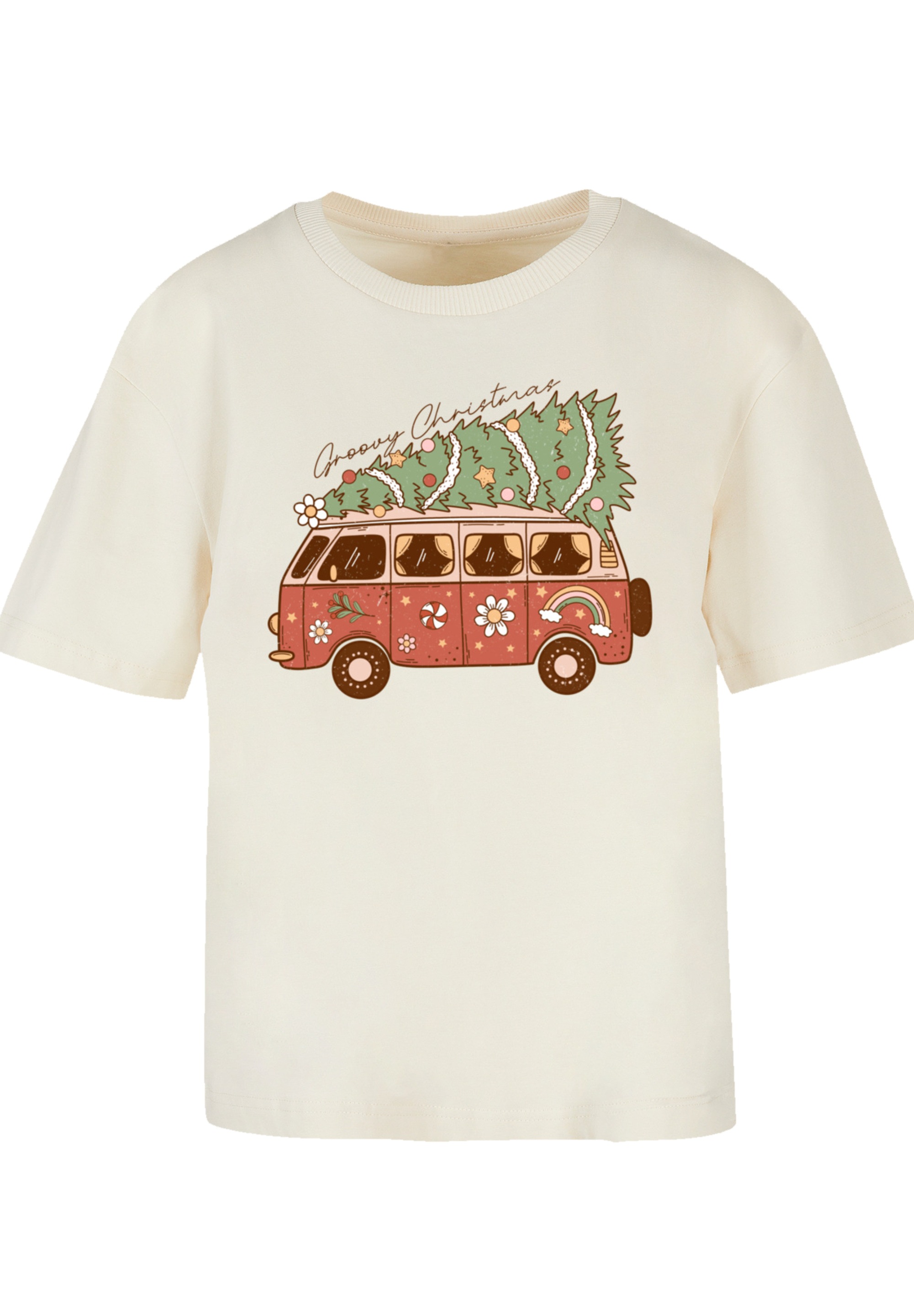 F4NT4STIC T-Shirt »Groovy Weihnachten Camper Van«, Premium Qualität, Weihnachts-Kollection
