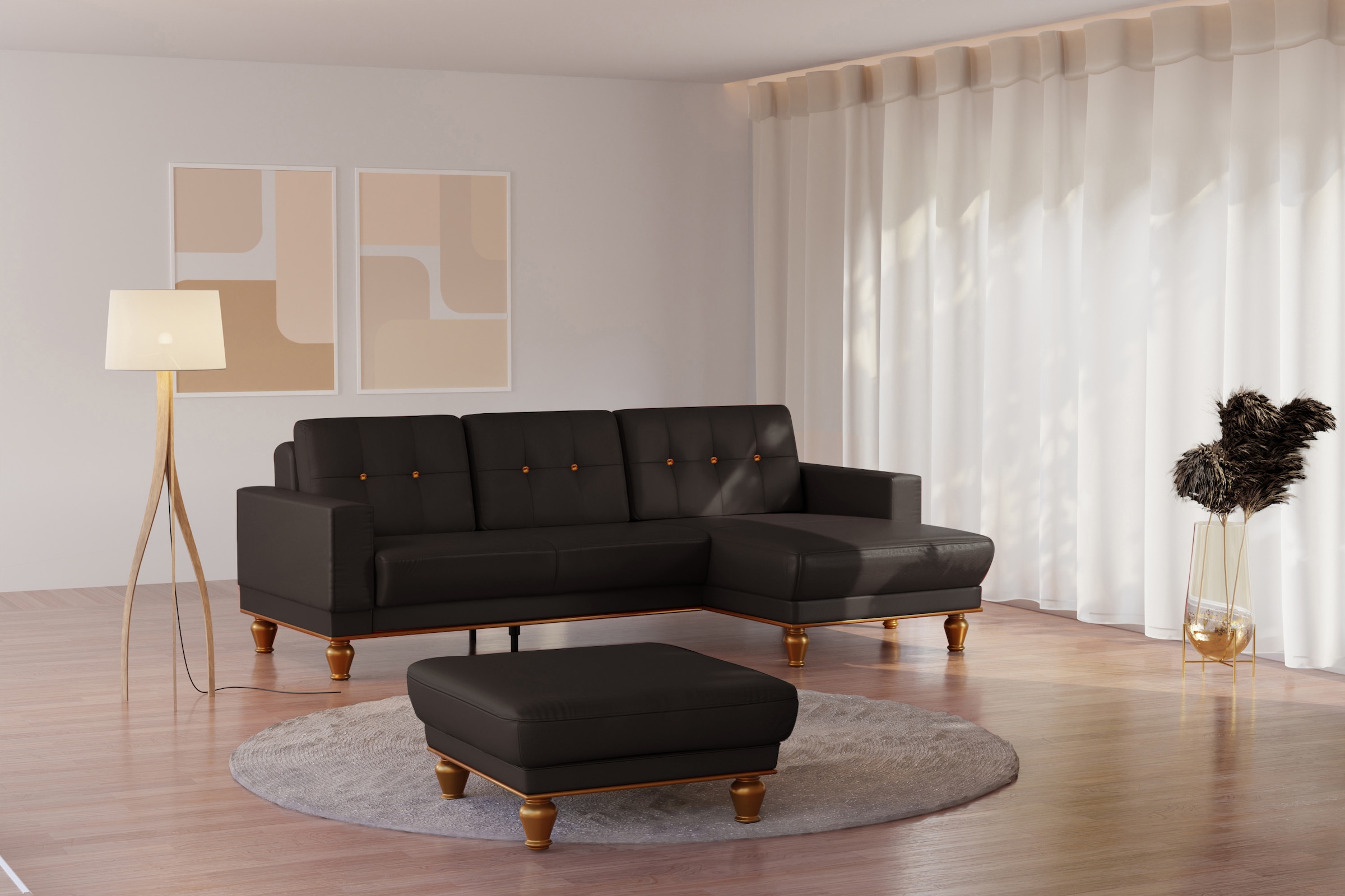 sit&more Ecksofa "Orient 5 L-Form" mit Strass-Stein, wahlweise mit Bettfunk günstig online kaufen