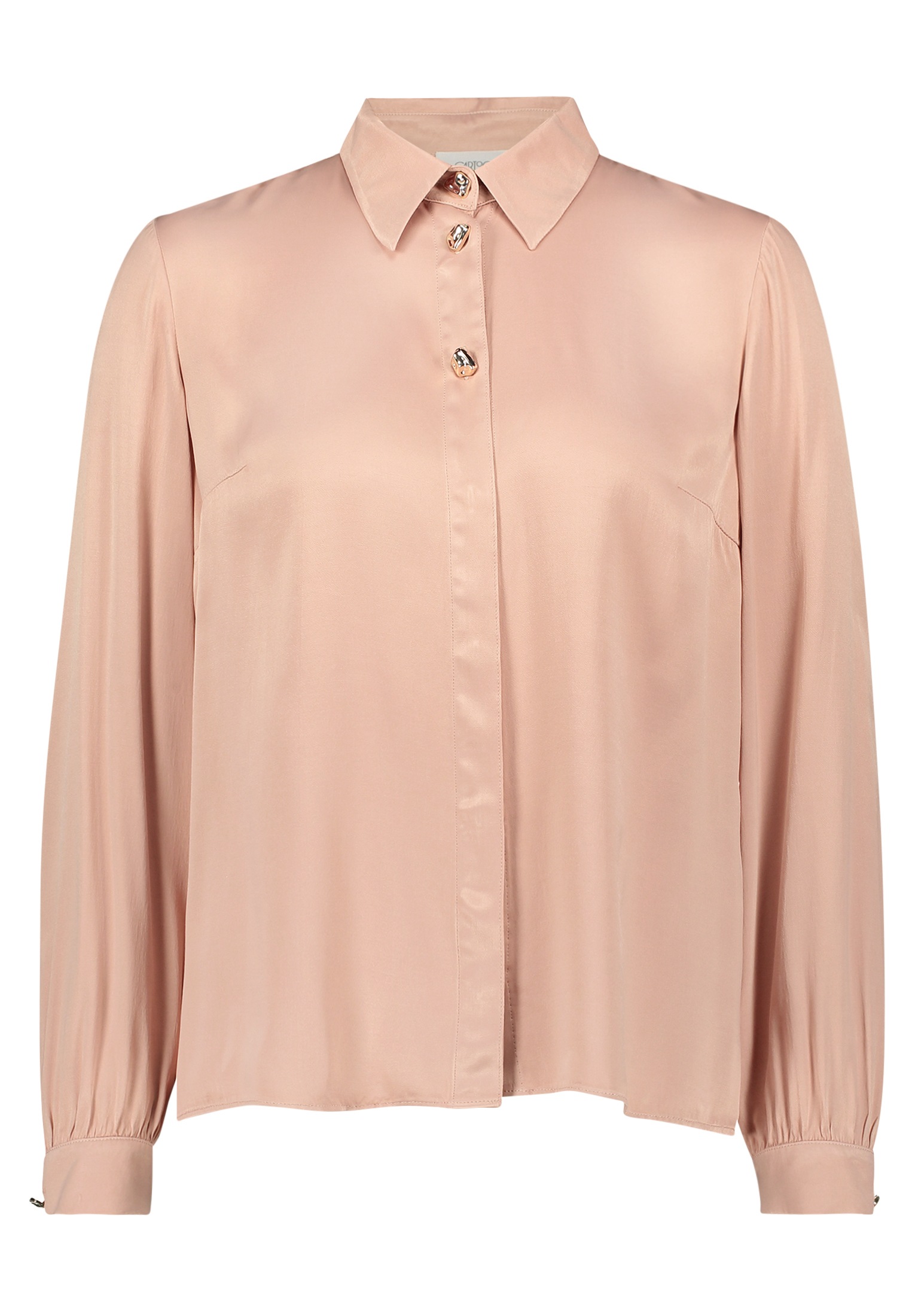 Cartoon Satinbluse "Damen mit Knöpfen" günstig online kaufen