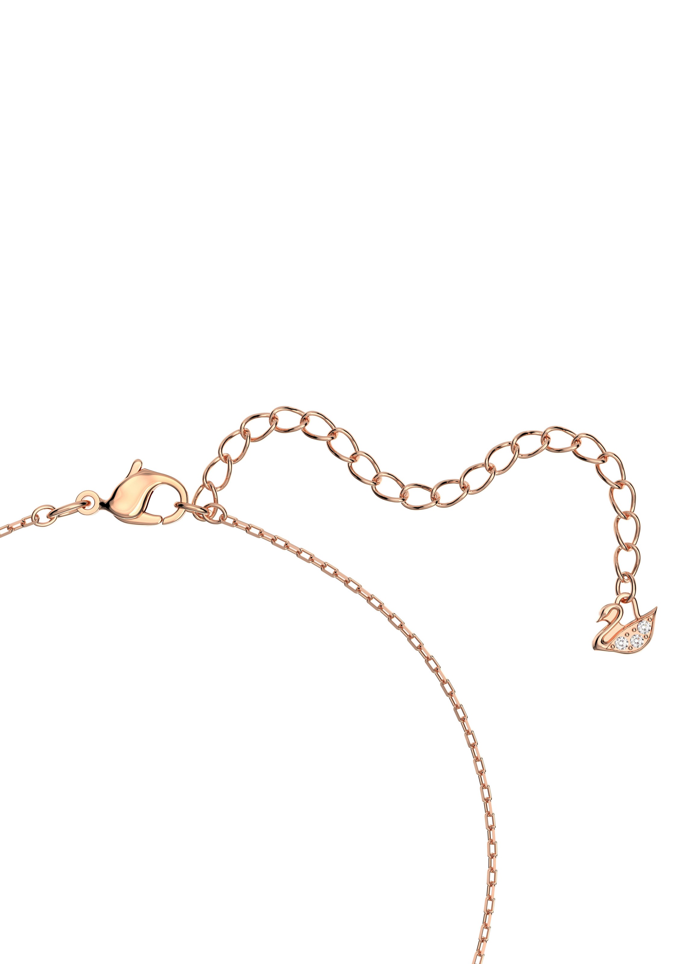 Kette mit Anhänger SWAROVSKI "Una Sparkling Dc", rosa (roségoldfarben, kristallweiß), Halsketten, Damen, Metall, L: 42, mit Swarovski Kristall 3