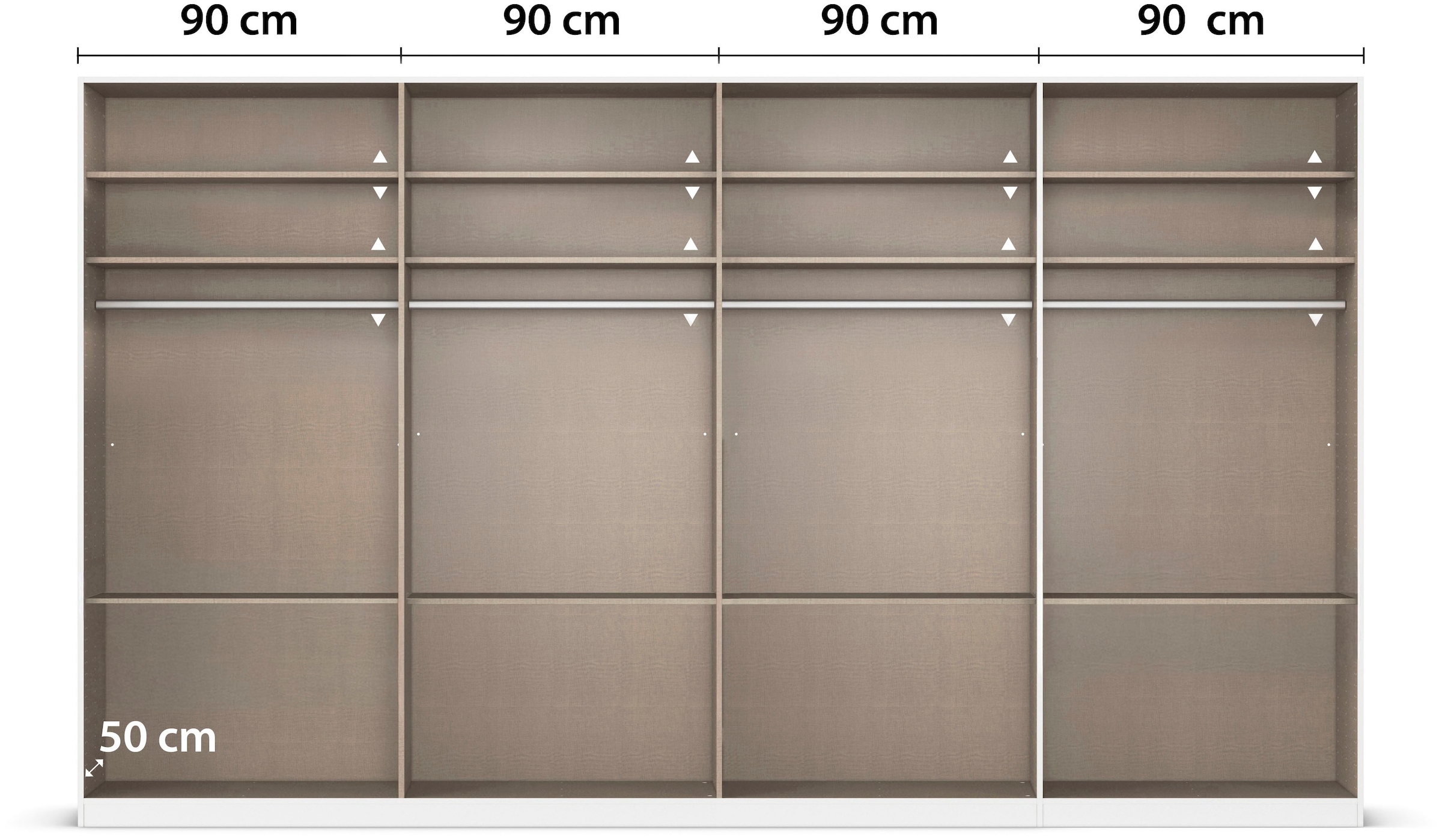 rauch Drehtürenschrank »Kleiderschrank Schrank Garderobe AGORDO mit Dekor- oder Hochglanzfront«, (in zwei Griff-Farben, Breiten 91-360 cm), mit Außenschubkästen, in 7 Breiten und 2 Höhen MADE IN GERMANY