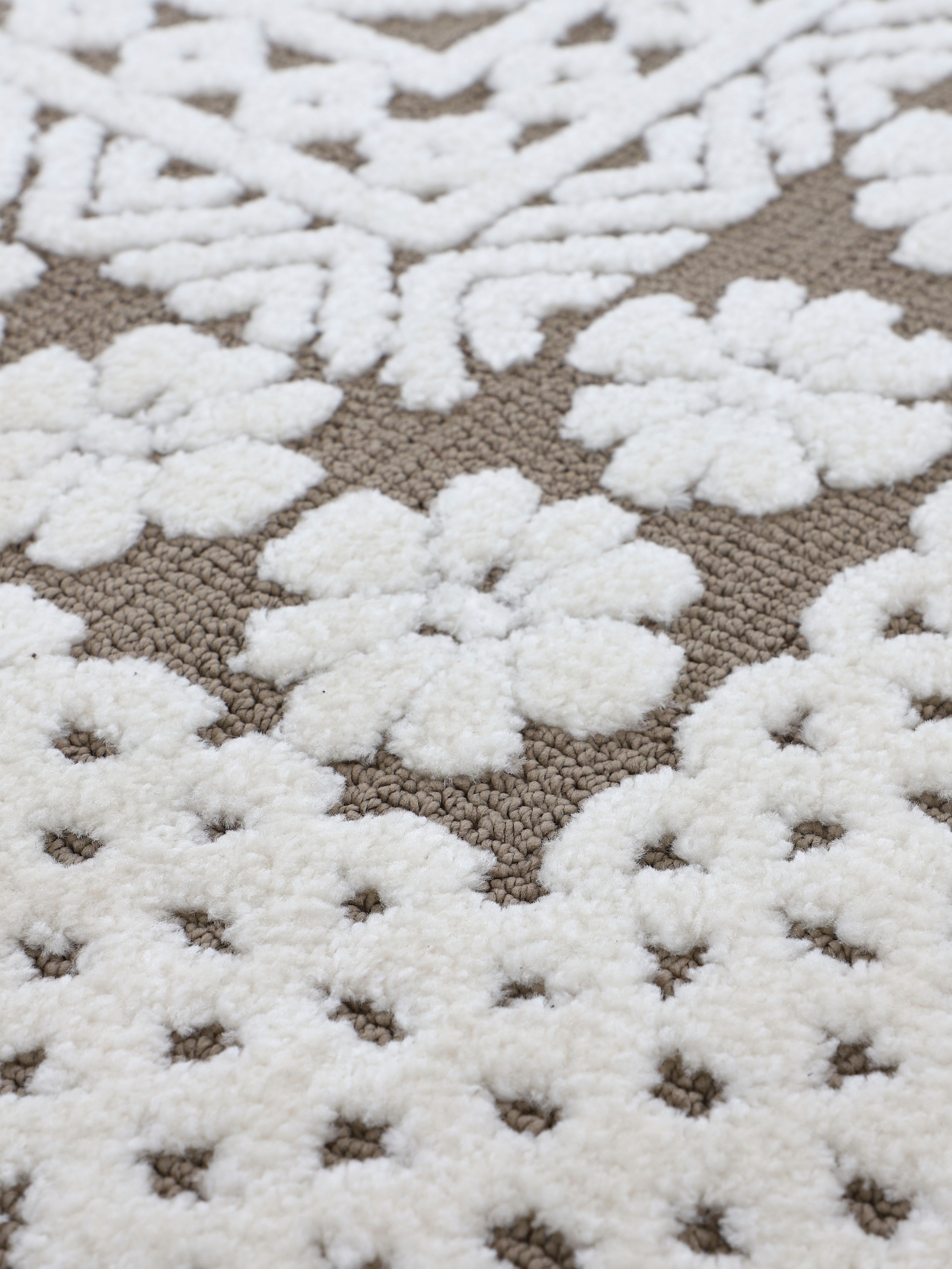 carpetfine Teppich »Holly Wohnzimmer 1«, | Blumen auf Struktur, Motiv, BAUR Rechnung Hoch-Tief rechteckig