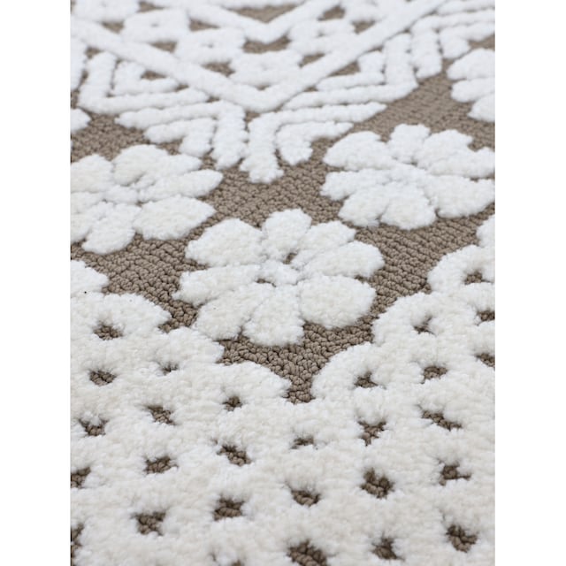 carpetfine Teppich »Holly 1«, rechteckig, Blumen Motiv, Hoch-Tief Struktur,  Wohnzimmer auf Rechnung | BAUR