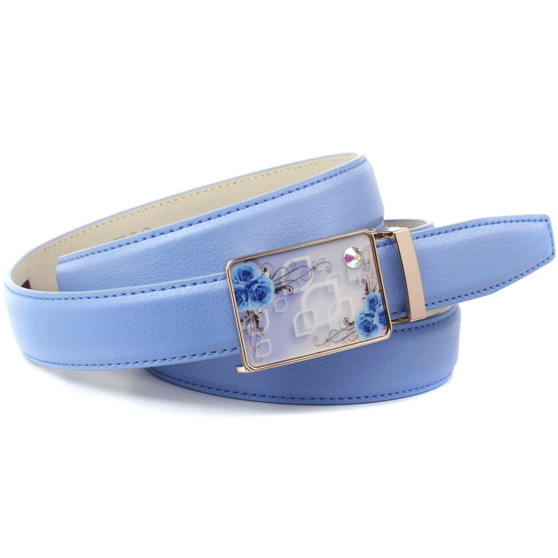 Anthoni Crown Ledergürtel, in hellblau kaufen | Kristall-Glas-Schnalle online mit BAUR