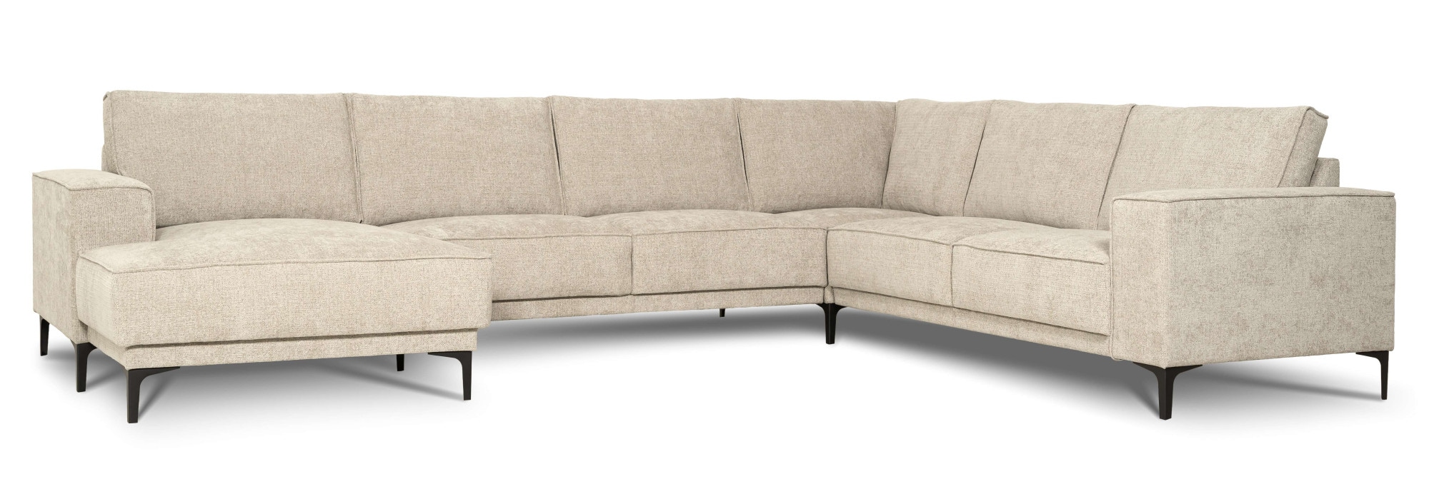 OTTO home Wohnlandschaft »OLAND U-Form, XXL, B: 342 cm, Skandi-Design, Chenille« Skandi-Design in Struktur, Flachgewebe, Luxus-Microfaser, Boucle