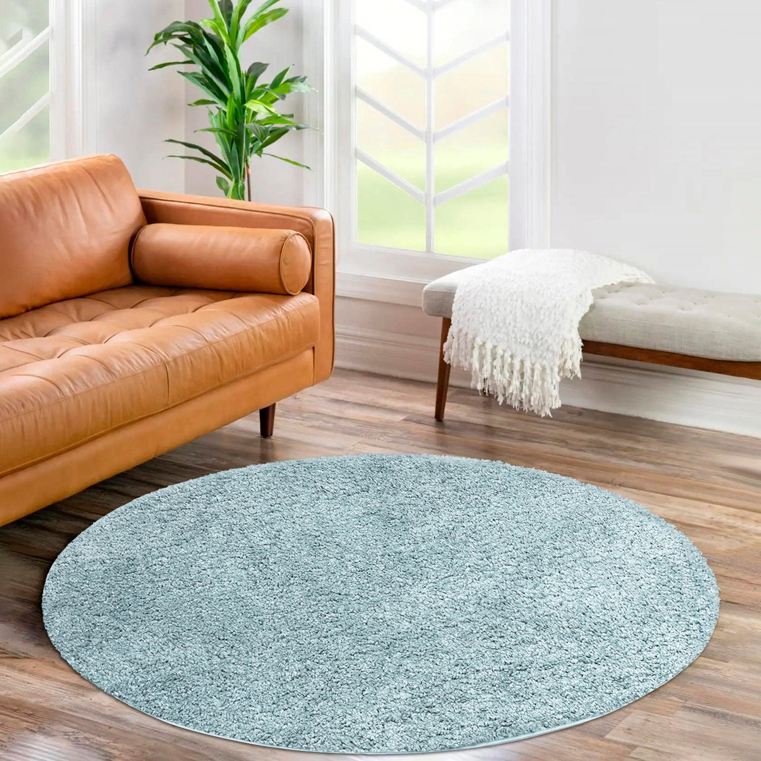 Carpet City Hochflor-Teppich »City Shaggy«, rund, 30 mm Höhe, Teppich Langflor, Uni, Shaggy, flauschig-weich