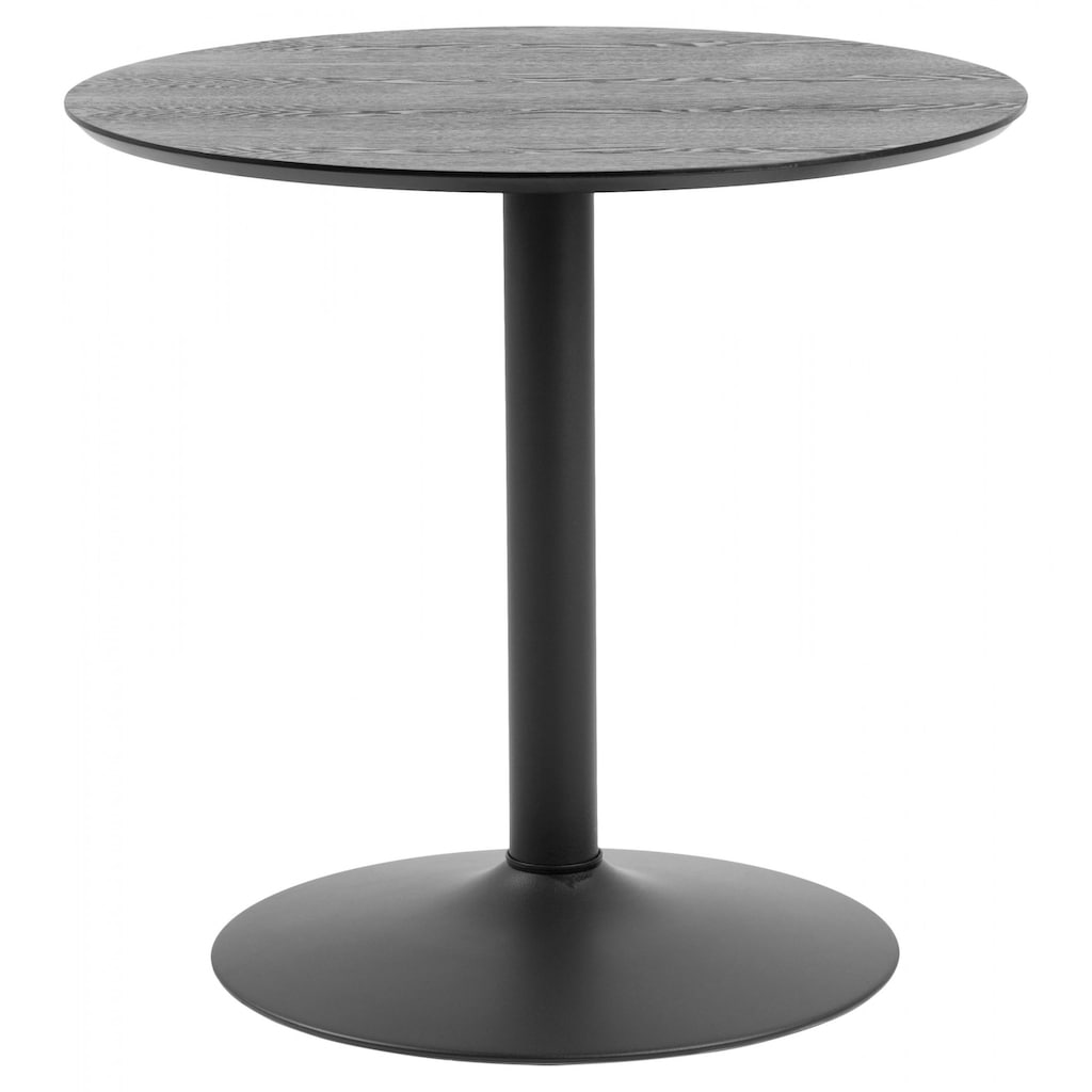 ACTONA GROUP Esstisch »Ibiza«, (1 St.), Cafetisch, Esstisch rund Ø 80 cm, Schwarz, mit Trompete Gestell