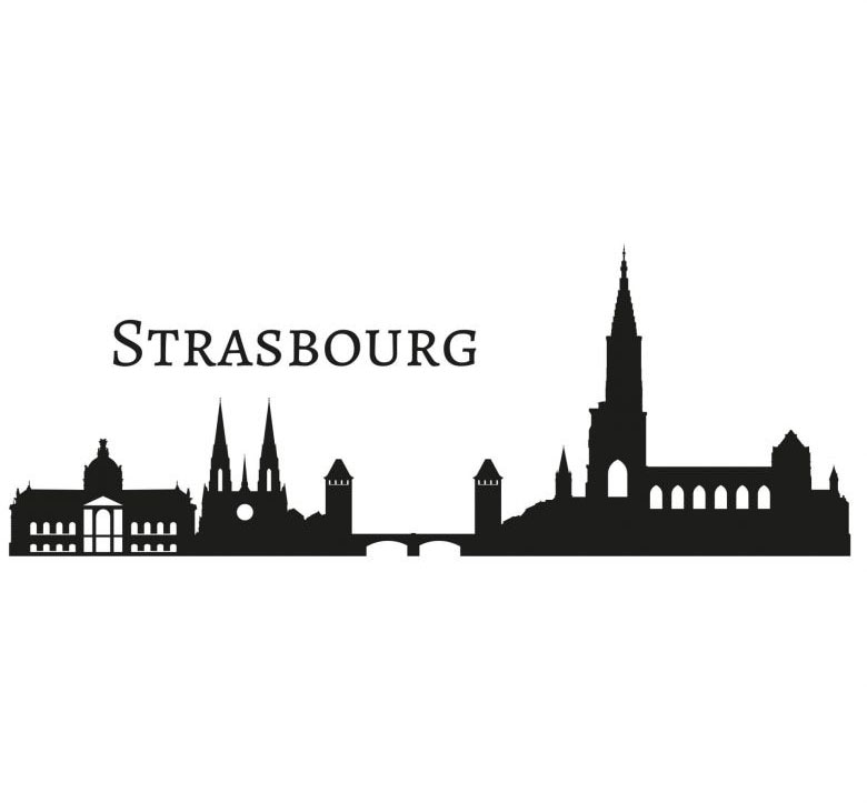 bestellen (1 St.) Skyline »Stadt | 120cm«, BAUR Strasbourg Wandtattoo Wall-Art