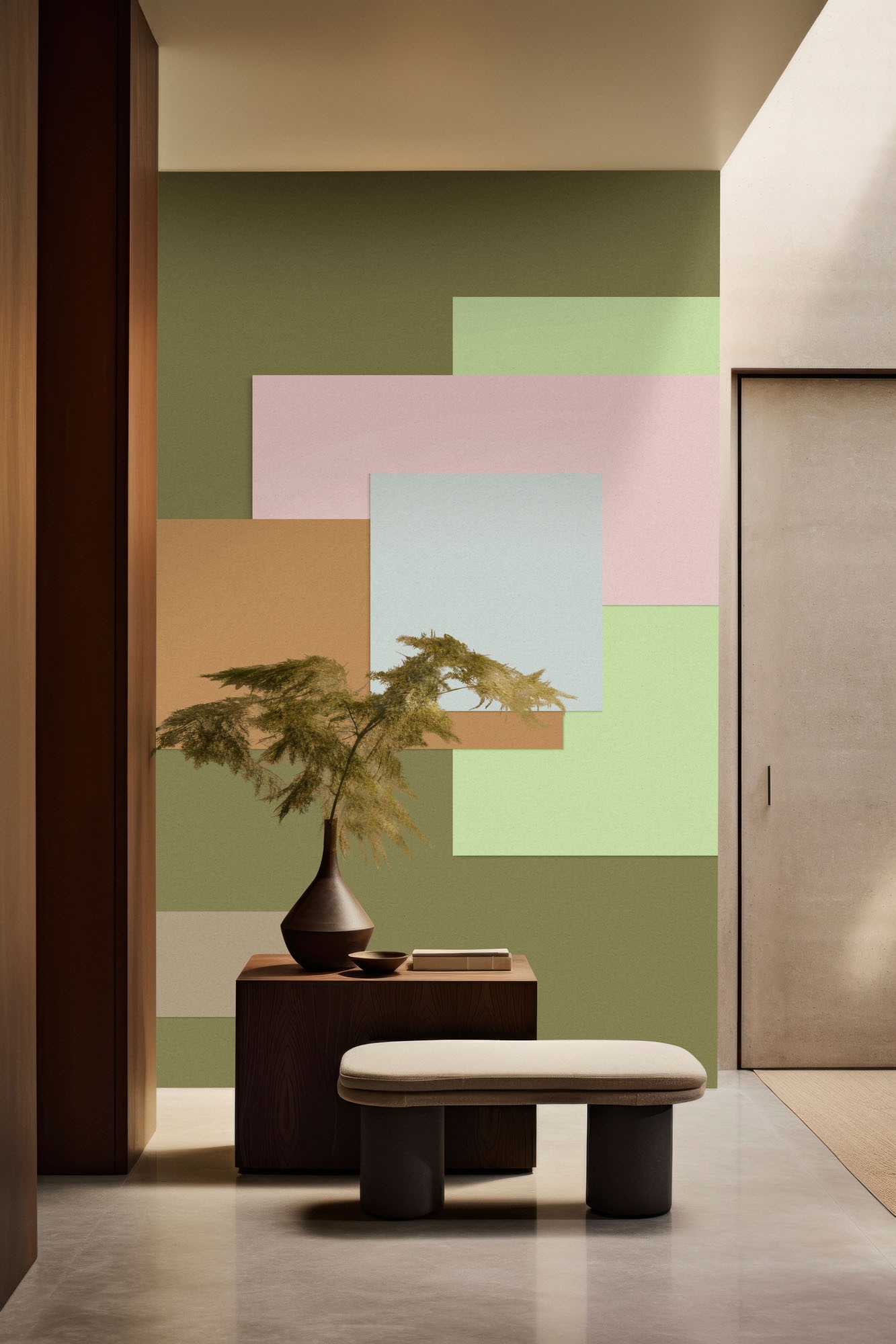 living walls Fototapete »Walls by Patel 5 Fototapete Geometrische Farbflächen« geometrisch glatt Geometrische Farbflächen auf 200 g/m² Premium-Vlies