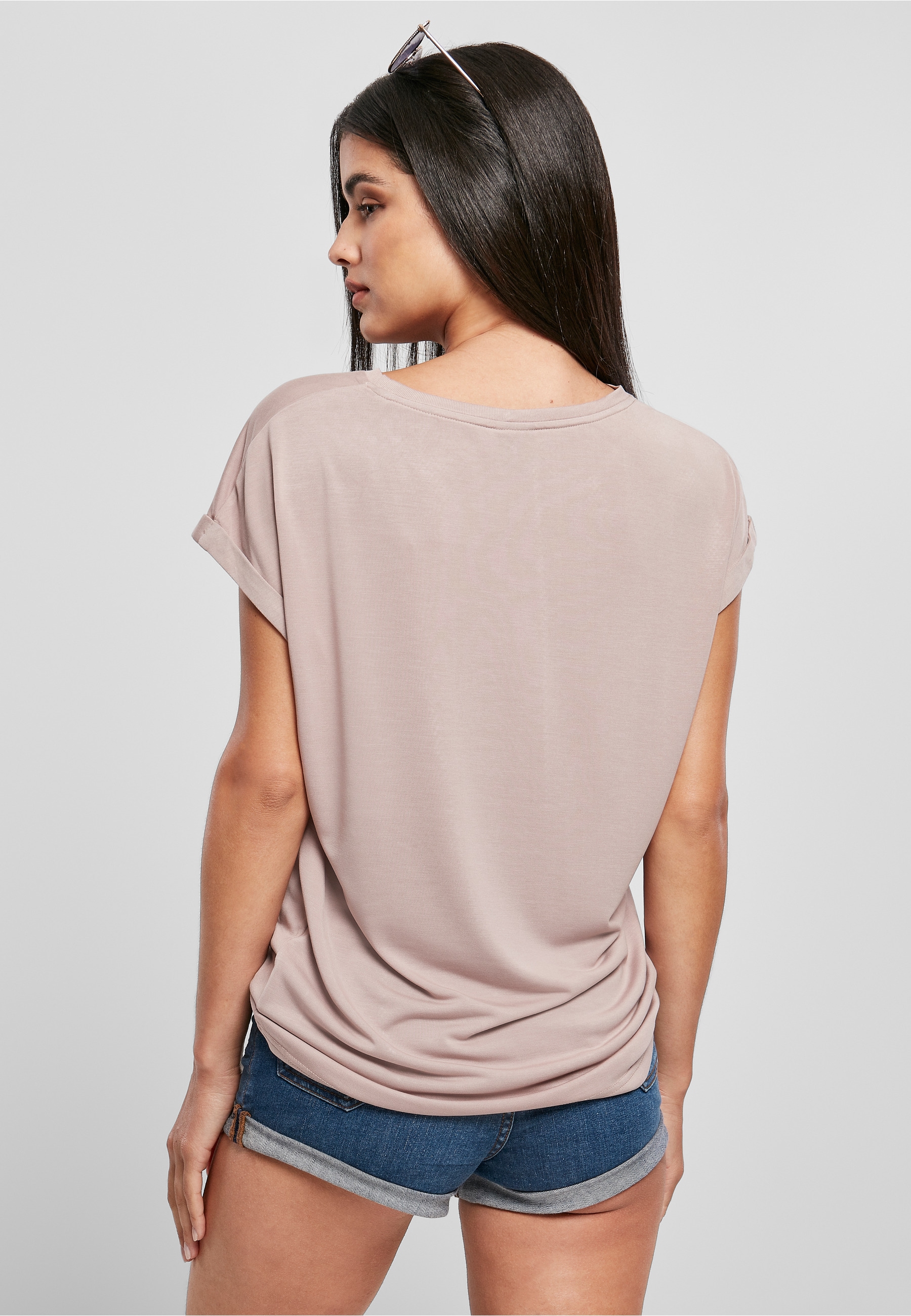 URBAN CLASSICS Kurzarmshirt »Urban Classics Damen Ladies Modal Extended Shoulder Tee« 1 Stk.